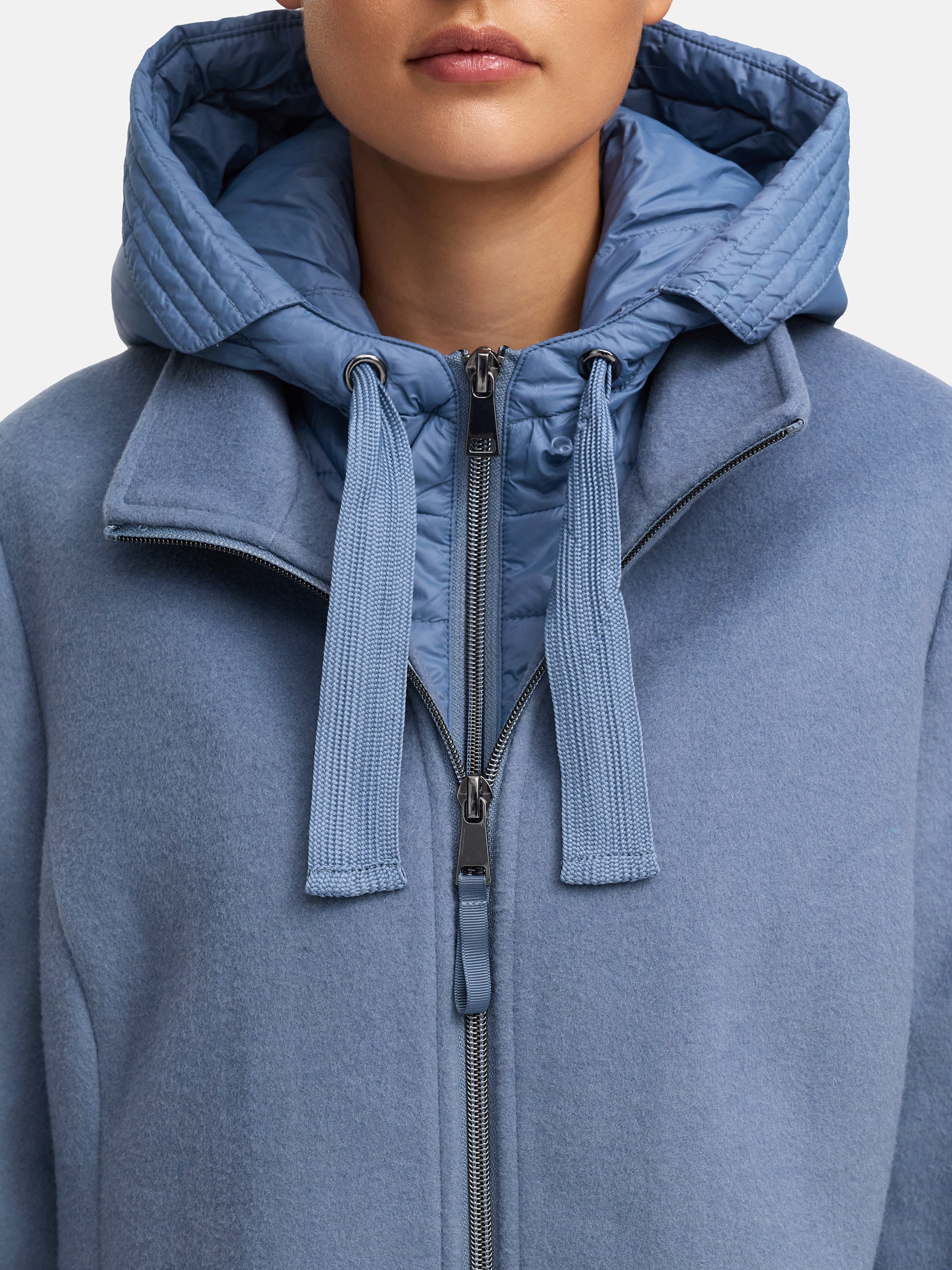 MANISA Wolljacke mit Kapuze mit herausnehmbarer Kapuze