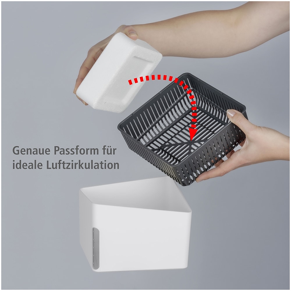 WENKO Luftentfeuchter »Modell Cube«, für 80 m³ Räume, Tank 1,6 l, mit 2 x 1000 g Entfeuchter-Blöcken