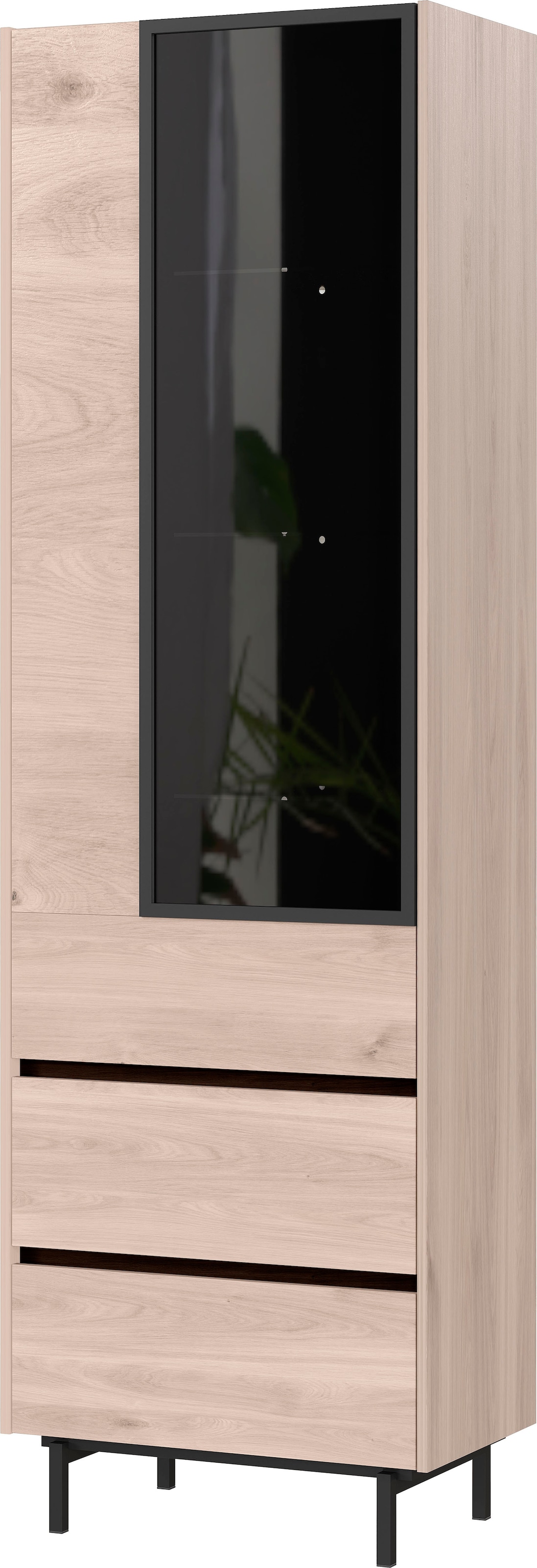 GERMANIA Vitrine »Cantoria«, Tür mit Glaseinsatz aus Rauchglas in Grau, inkl. zwei Fußvarianten