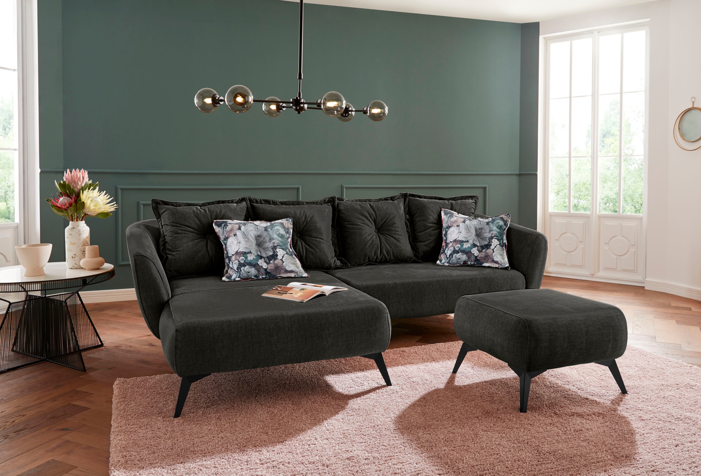 INOSIGN Ecksofa »Baggio romantische Polsterecke, bequem, Breite 277cm, L-Fo günstig online kaufen