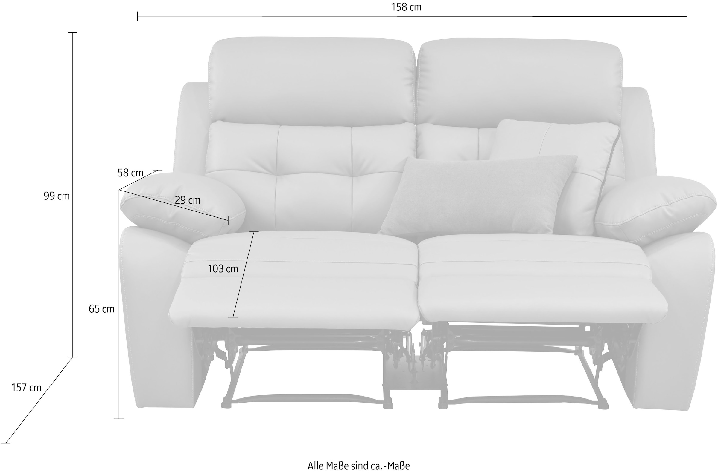 Home affaire 2-Sitzer »Lannilis«, mit manueller und elektrischer Relaxfunktion