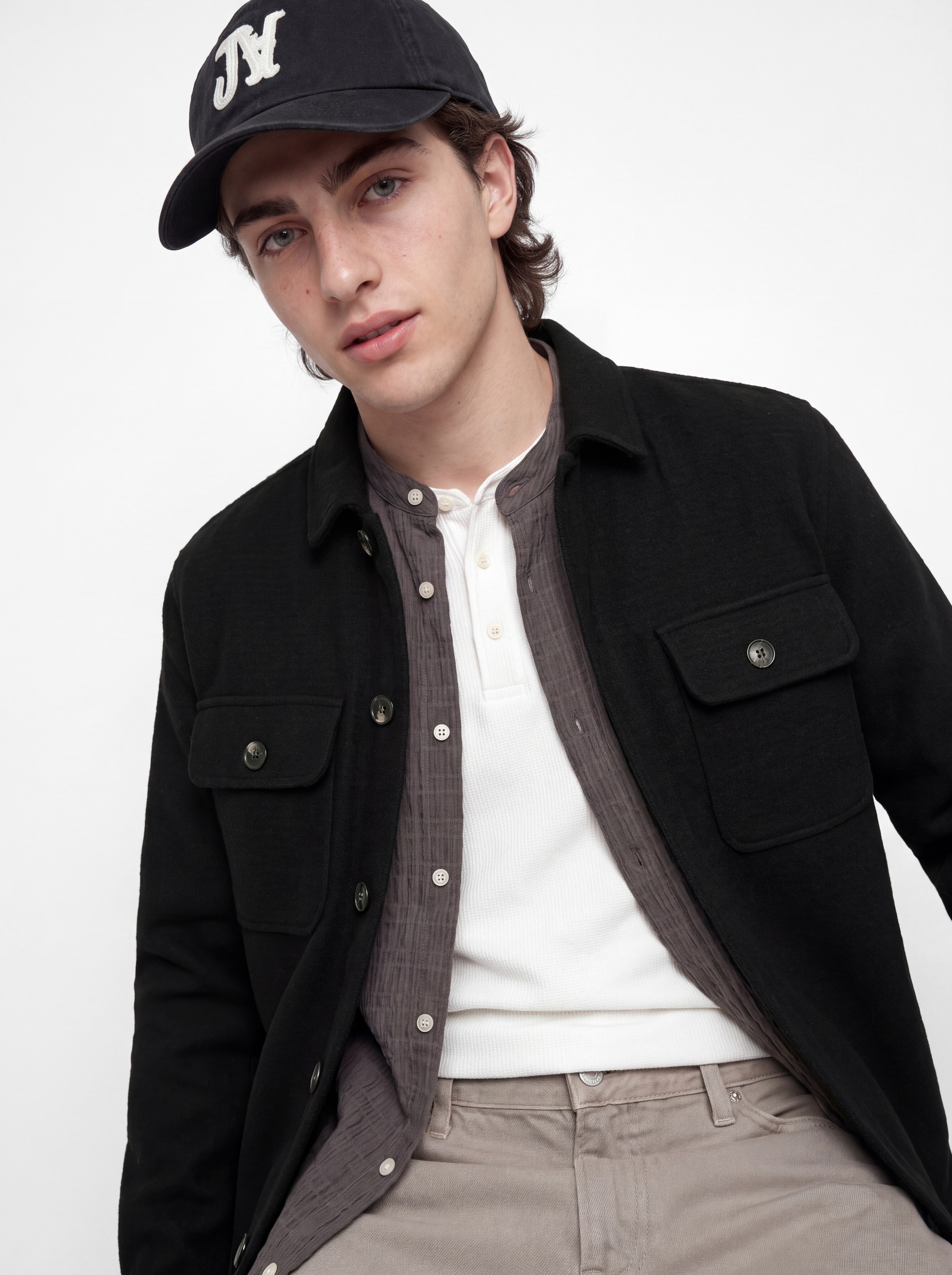 Jack & Jones Langarmhemd »JJEREGENT STRUCTURE OVERSHIRT LS SN« Polyester, locker geschnitten