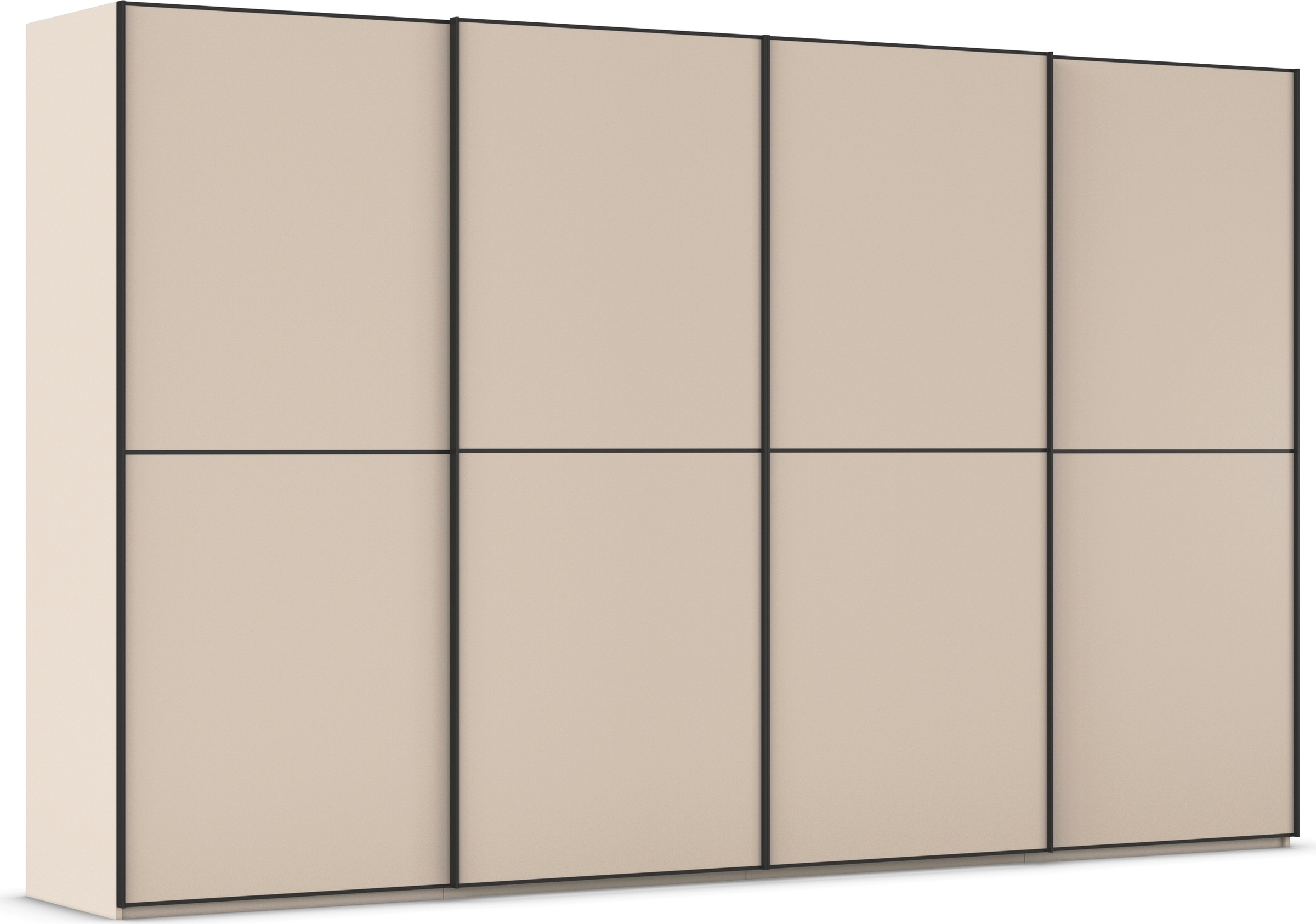 rauch Schwebetürenschrank »Kleiderschrank Schrank Garderobe Schlafzimmerschrank SCALE-DUO«, edle zweigeteilte Türen und 3 Zierleisten MADE IN GERMANY