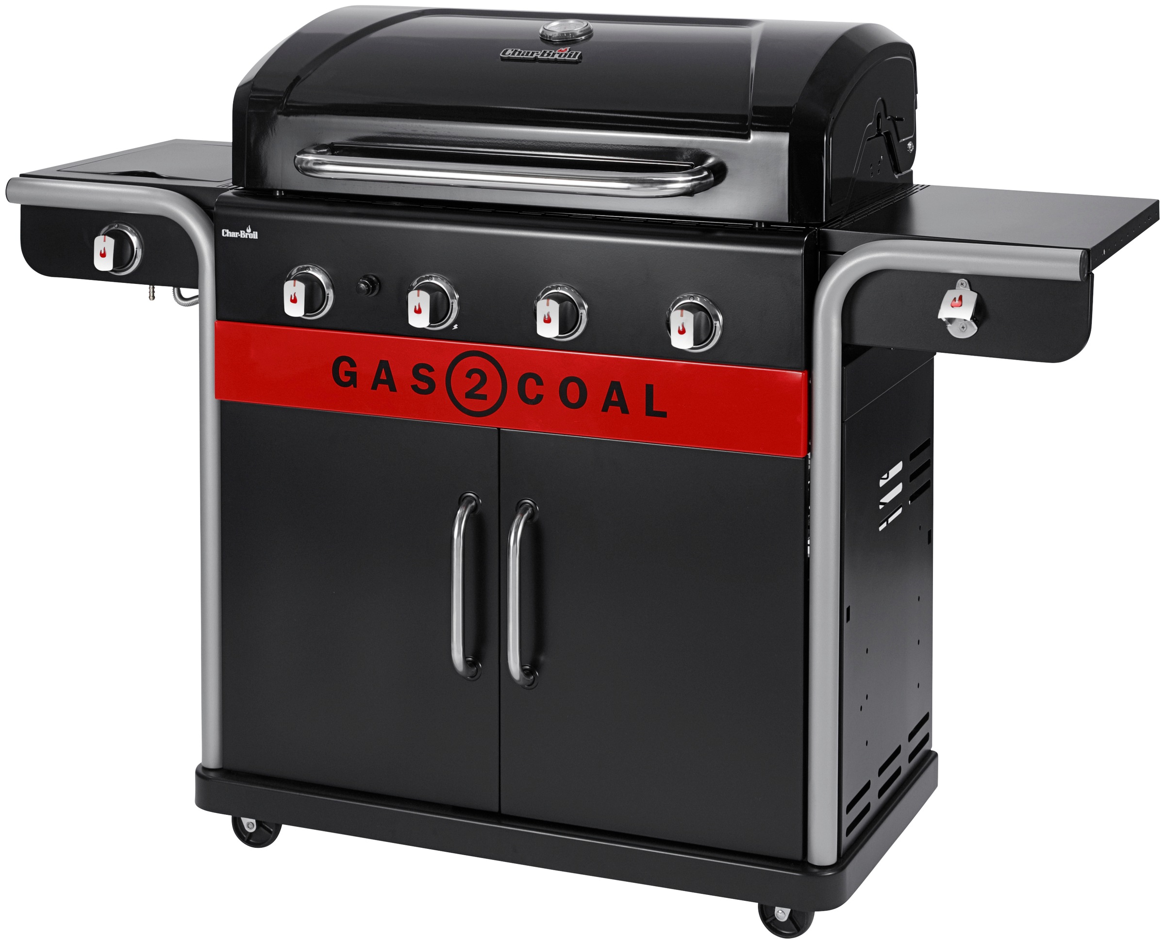 4. Bild von Char-Broil Kombigrill »Hybrid Gas2Coal 2.0 440«, 4-Brenner mit Seitenbrenner und Ablage