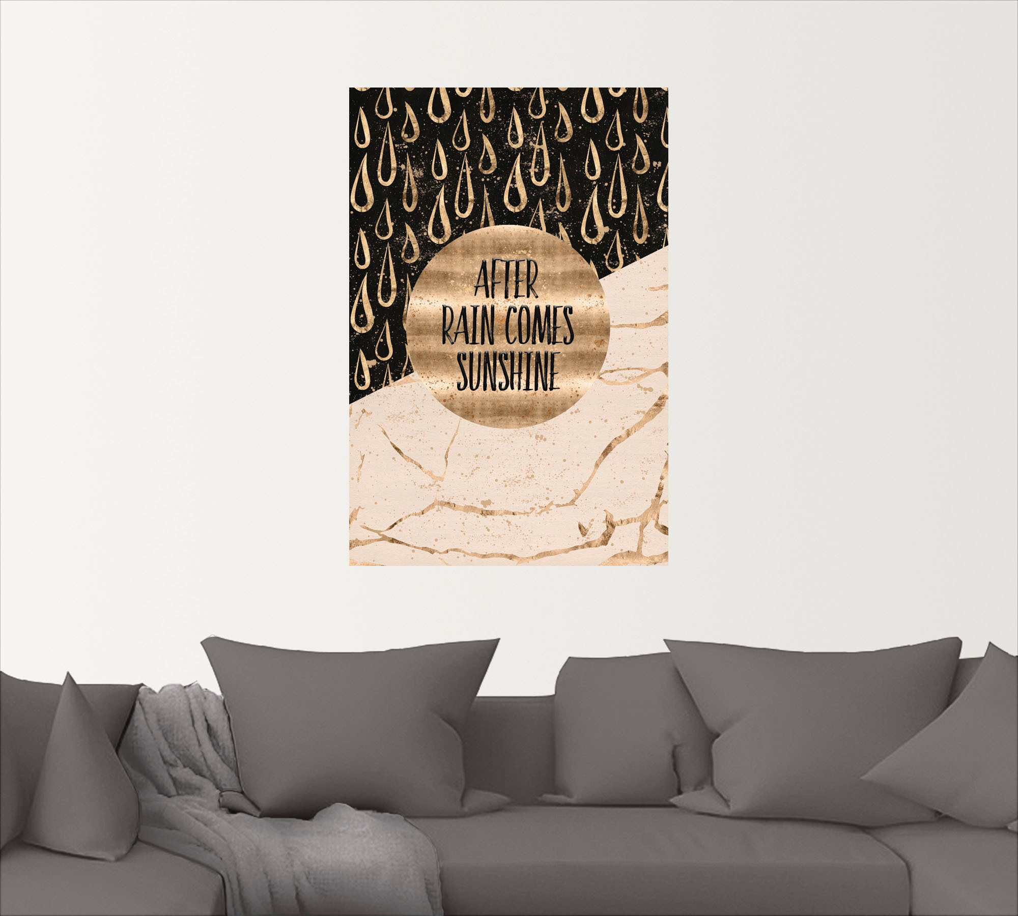 Artland Wandbild »Nach Regen kommt Sonnenschein«, Sprüche & Texte, (1 St.), als Leinwandbild, Wandaufkleber in verschied. Größen