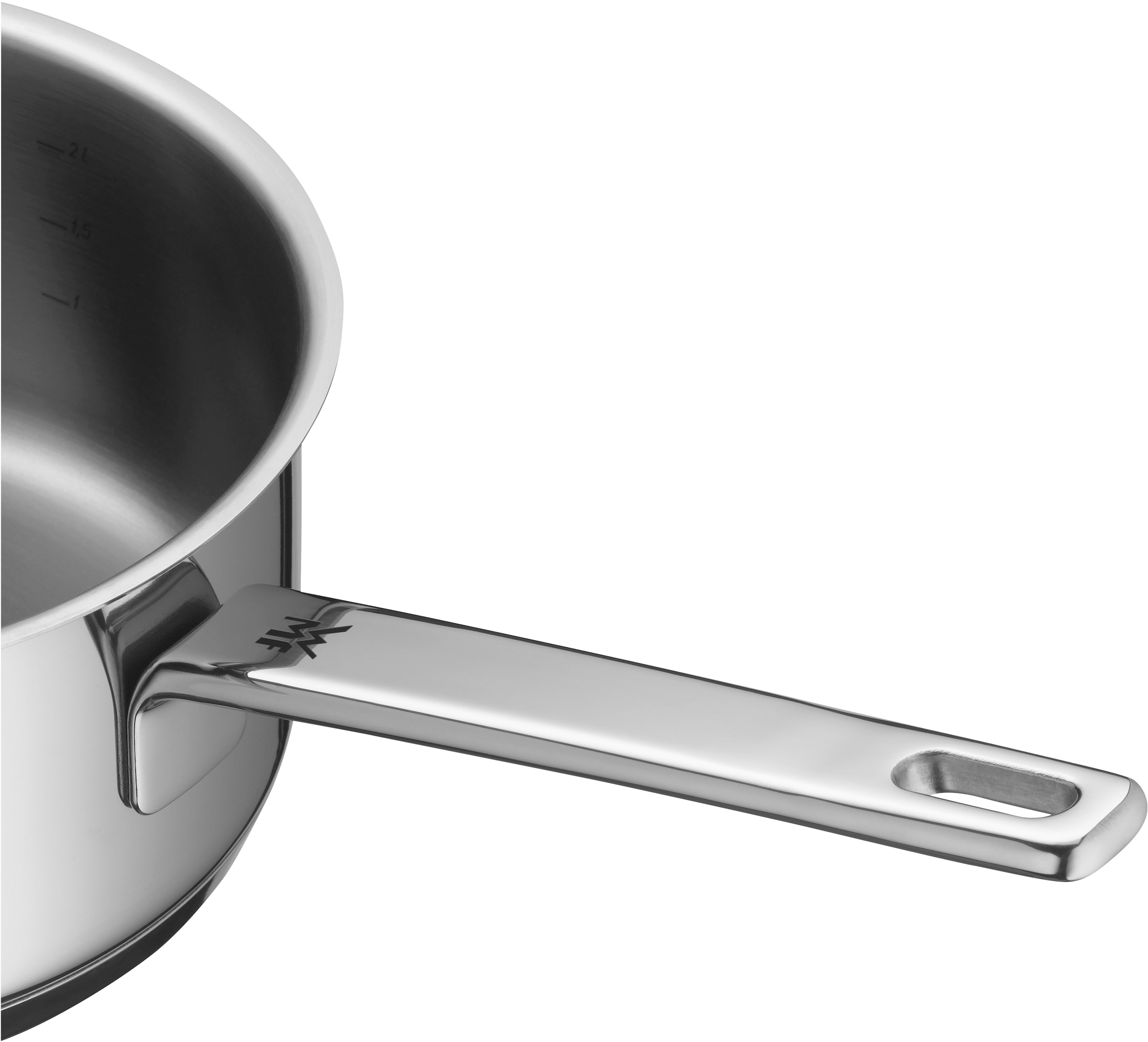 WMF Kasserolle »Compact Cuisine«, Cromargan® Edelstahl Rostfrei 18/10, (1 tlg.), platzsparend stapelbar, wärmereduzierender Hohlgriff, Innenskalierung