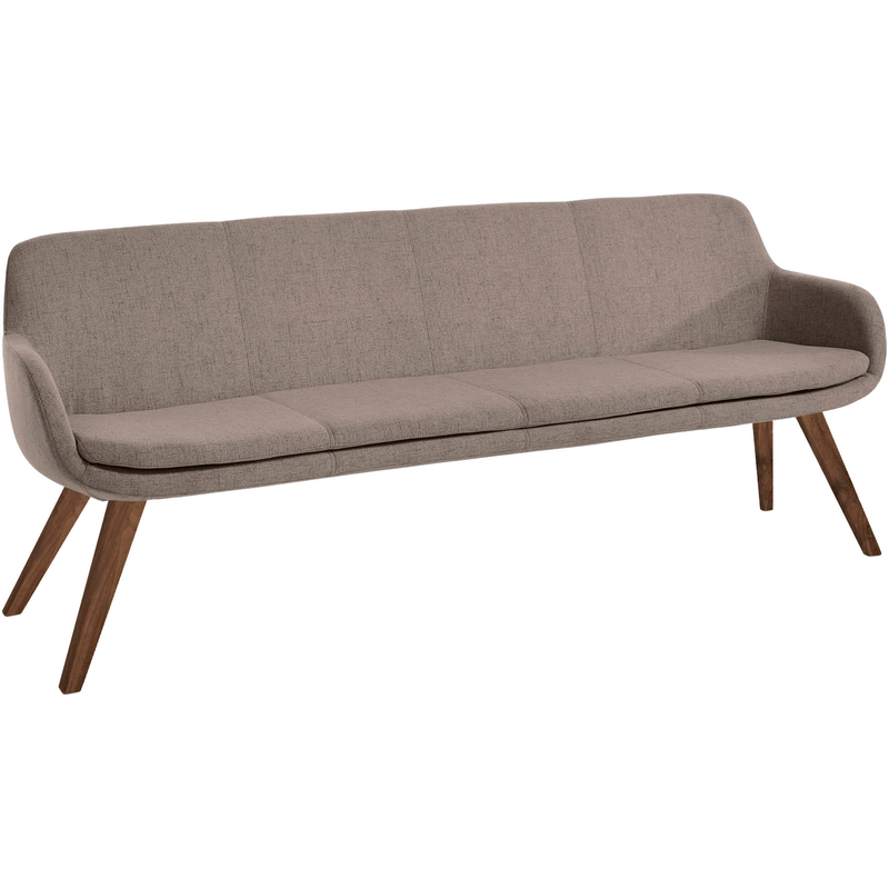 MUSTERRING Essbank »Tavia« Stativgestell Wildnussbaum massiv geölt, Breite 180, 200 oder 220 cm taupe + Wild-Nussbaum