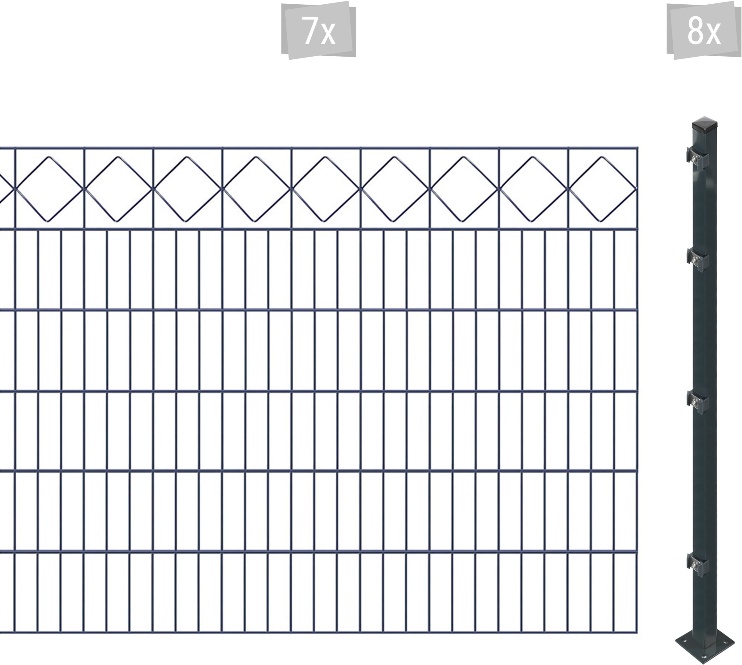 Arvotec Doppelstabmattenzaun »ESSENTIAL 120 zum Aufschrauben "Karo" mit Zie günstig online kaufen