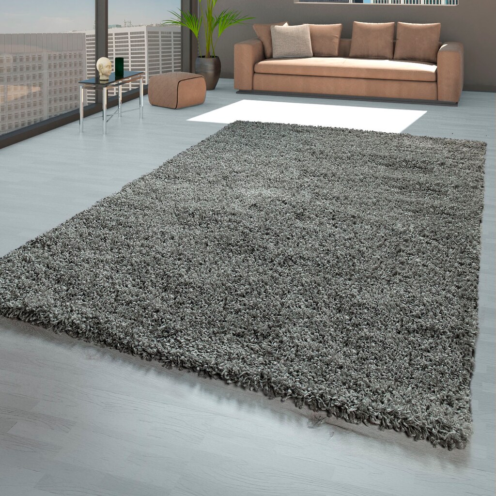 my home Hochflor-Teppich »Tripova«, rechteckig, 45 mm Höhe, Uni Farben, weicher flauschiger Flor, ideal im Wohnzimmer & Schlafzimmer