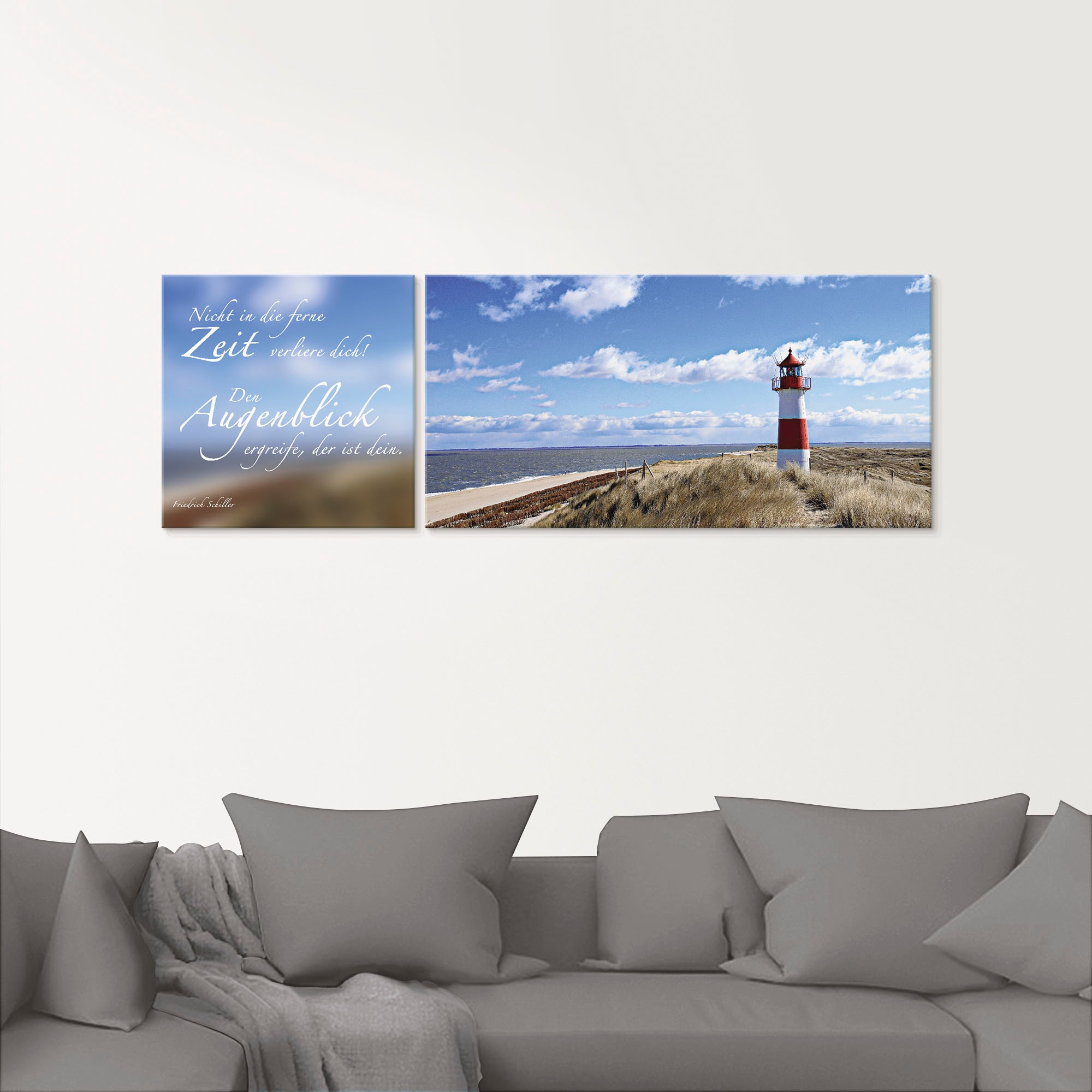 Artland Glasbild »Zitatenbild, Leuchtturm Sylt«, Sprüche & Texte, (2 St.), günstig online kaufen