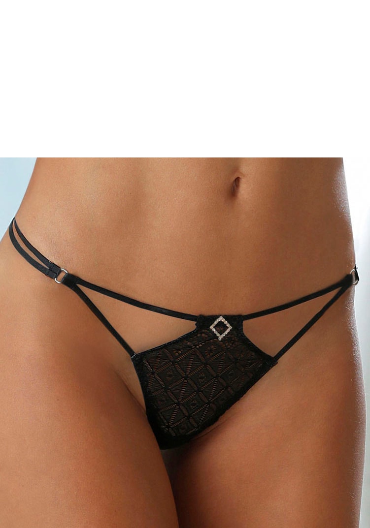 petite fleur gold Bändchenstring, mit Strass-Details an den Seiten