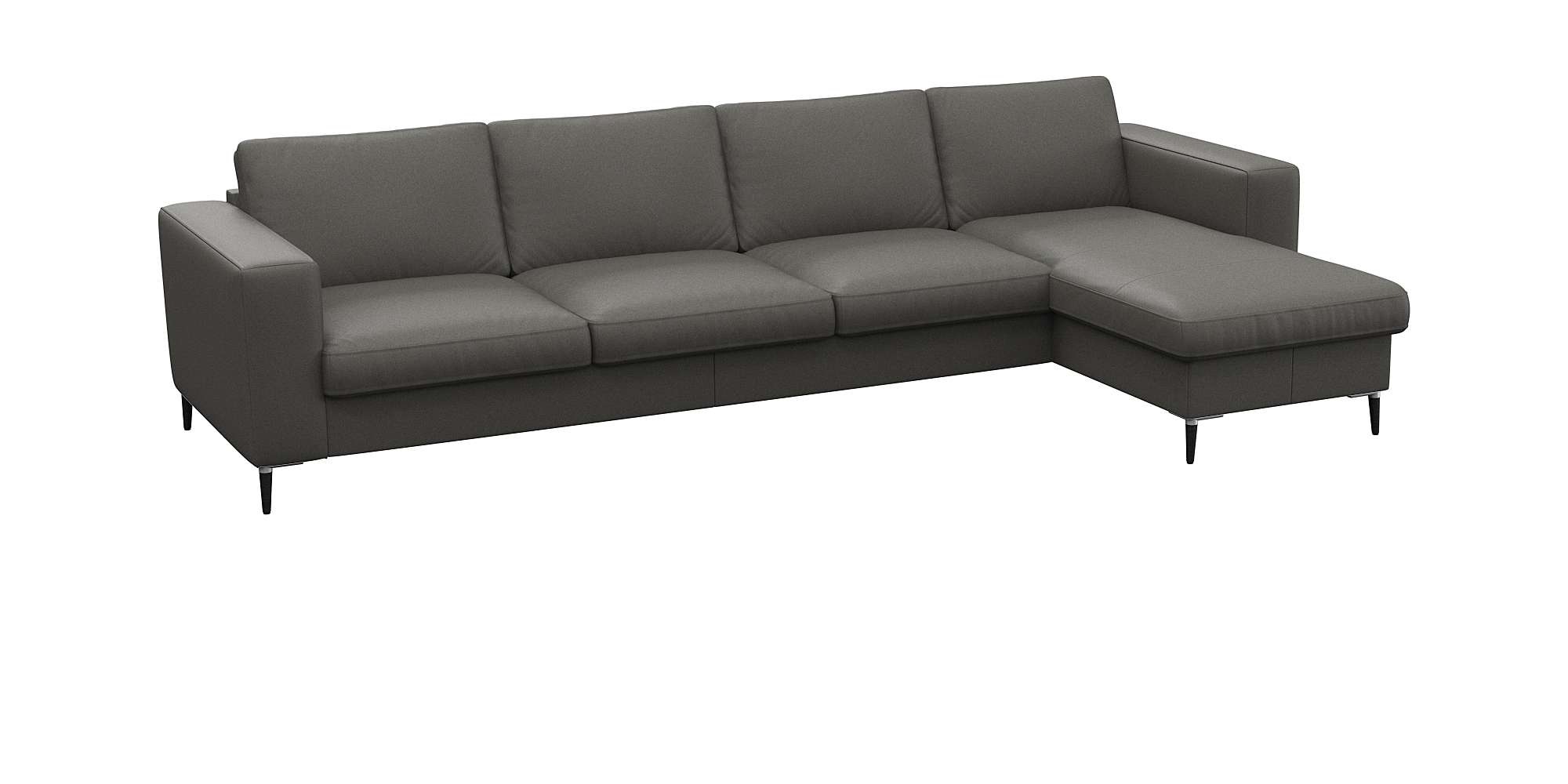 FLEXLUX Ecksofa »Fiore, super Sitzkomfort durch Kaltschaum im Sitz, L-Form«, breite Armlehnen, Füße Alu+schwarz