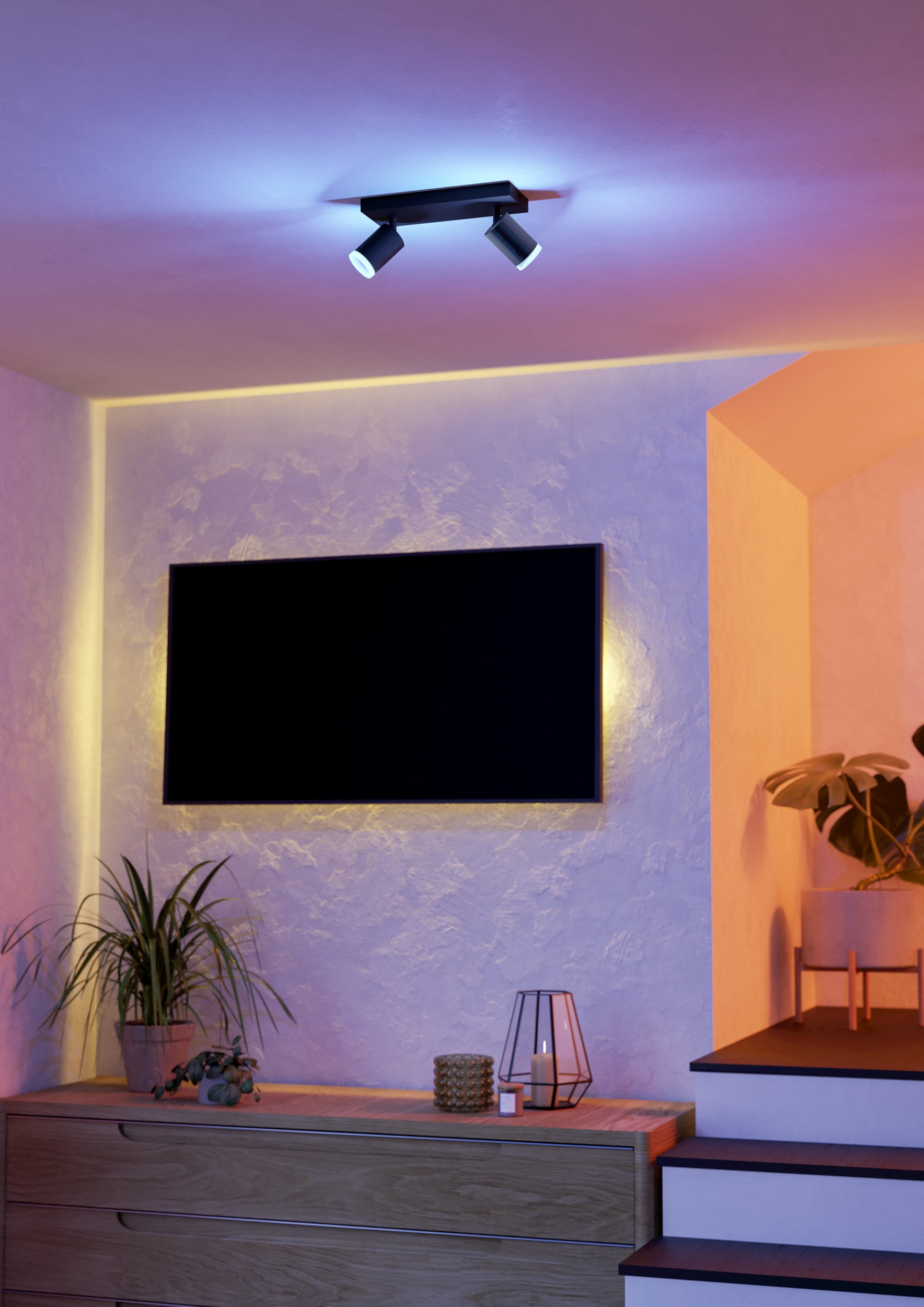 EGLO Deckenspot »MELITELLO-Z Spotlampe - Alu, Stahl - LED - 2X3,7W - IP20« LED-Modul 1 Stk. Kaltweiß | Neutralweiß | RGB | Warmweiß Wandleuchte, Wandspot, schwenkbar, Strahler, L25 x B10,5 x H8 cm