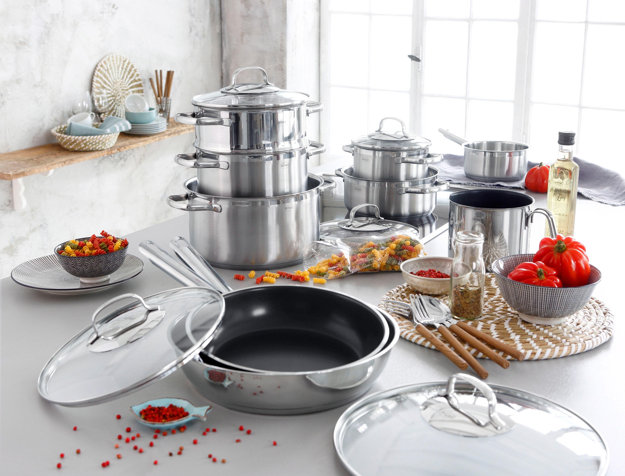 RÖSLE Topf-Set »ELEGANCE« Set, Bratentopf 20cm, Kochtopf 16/20/24 cm, Kasse günstig online kaufen