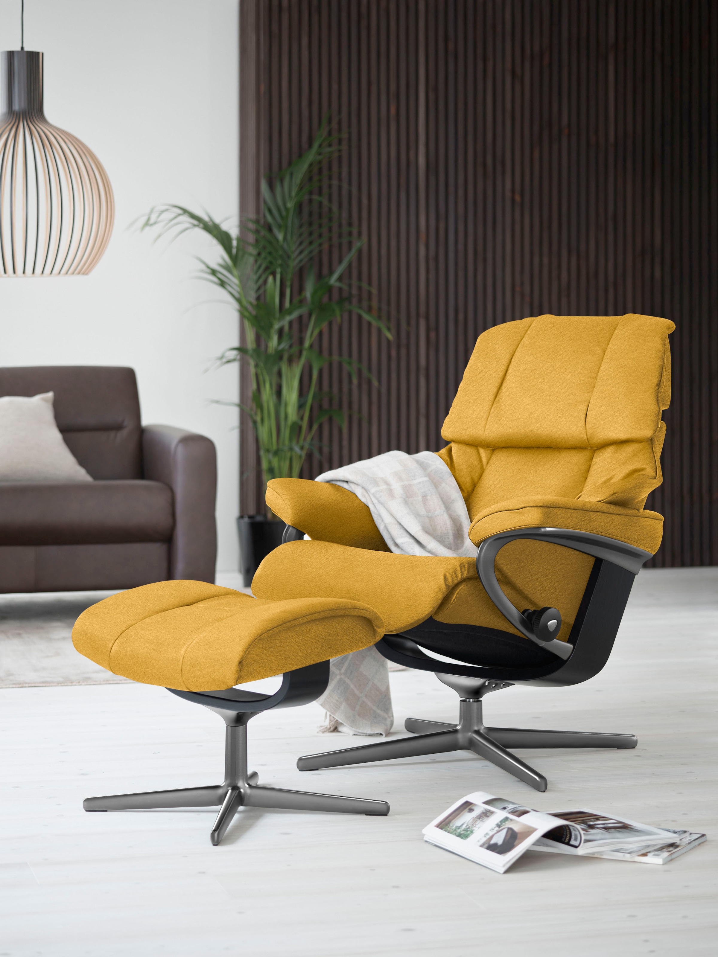 Stressless® Fußhocker »Reno«, mit Cross Base, Größe S, M & L, Holzakzent Schwarz