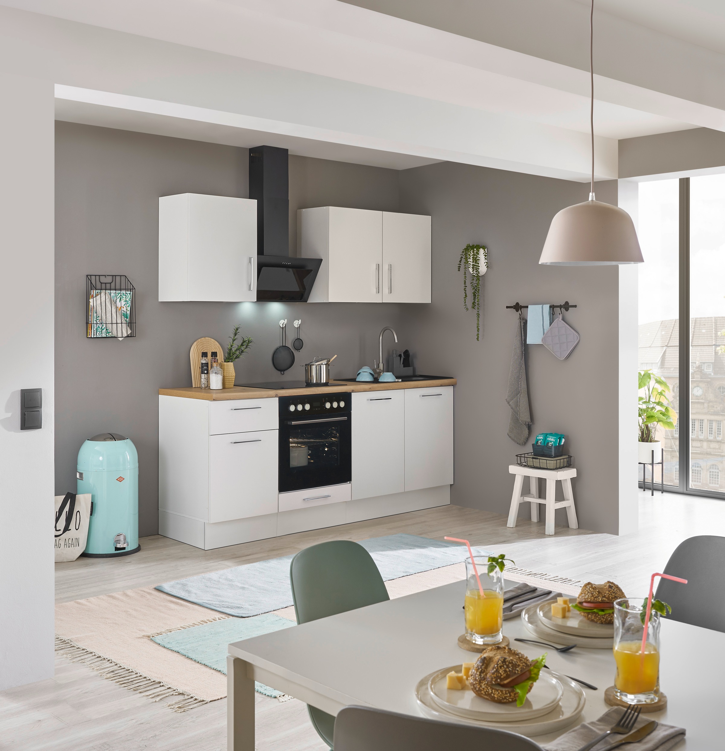 BASIC by Balculina Küchenzeile »Turin«, Breite 210 cm, wahlweise mit E-Geräten