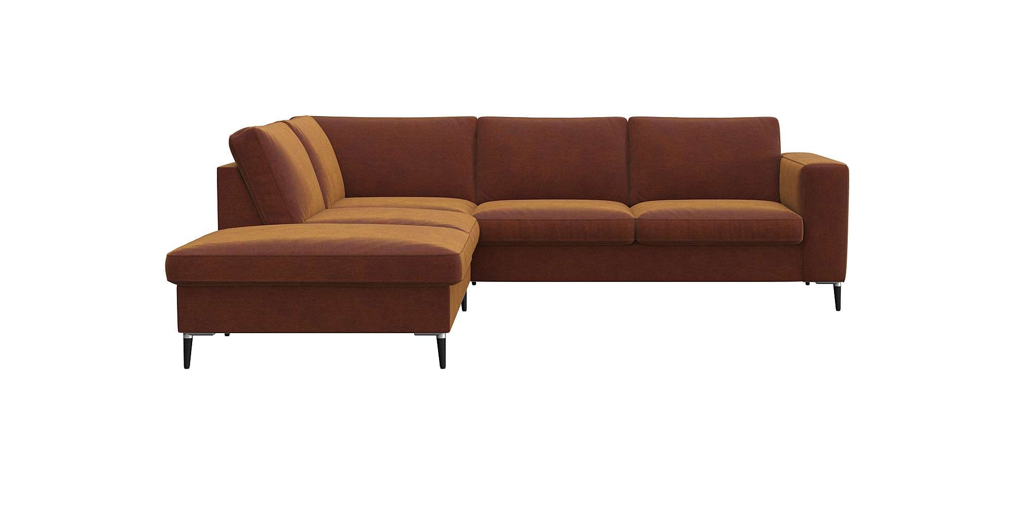 FLEXLUX Ecksofa »Fiore, L-Form«, breite Armlehnen, Füße Alu/schwarz, B/T 24 günstig online kaufen