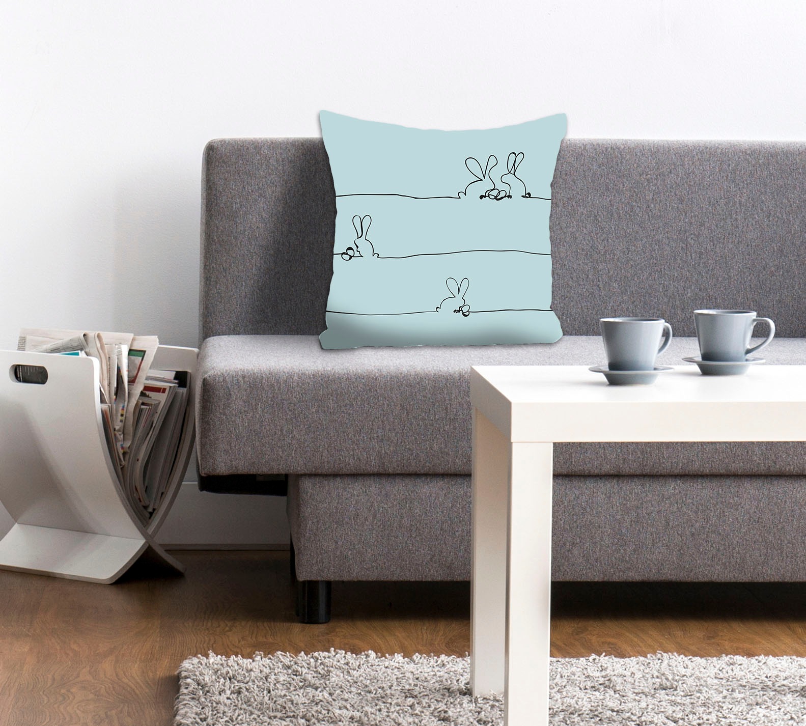 queence Dekokissen »Bunny Family mint«, Kissenhülle,Osterhasen,Hase,Paar,Fr günstig online kaufen