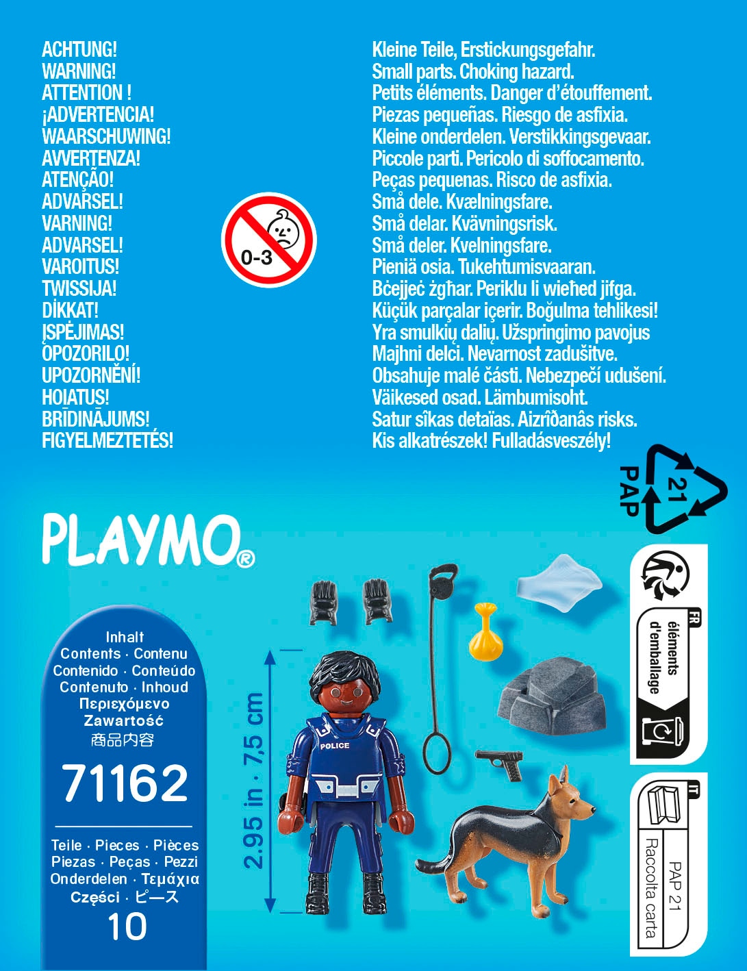 Playmobil® Konstruktions-Spielset »Polizist mit Spürhund (71162), Special Plus« Made in Europe