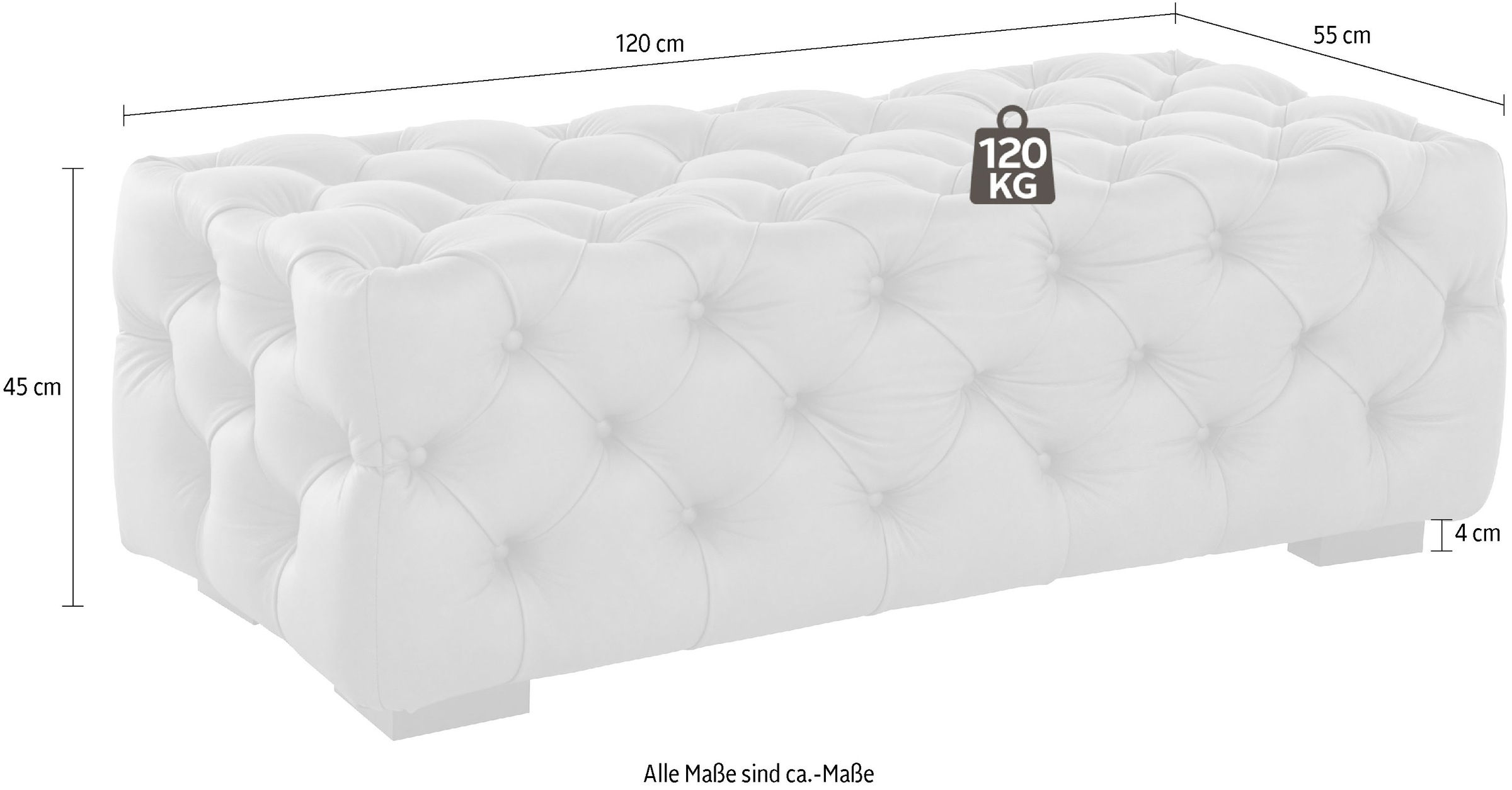 Guido Maria Kretschmer Home&Living Polsterhocker »Kalina«, mit klassischer Chesterfield-Knopfheftung