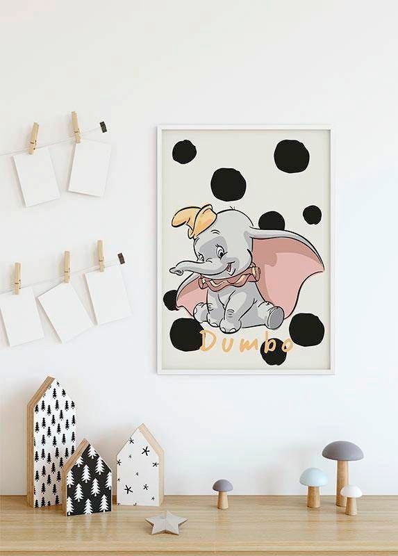 Komar Bild »Dumbo Dots«, Disney, (1 St.), Wandbild zur Dekoration im Kinderzimmer - ohne Rahmen