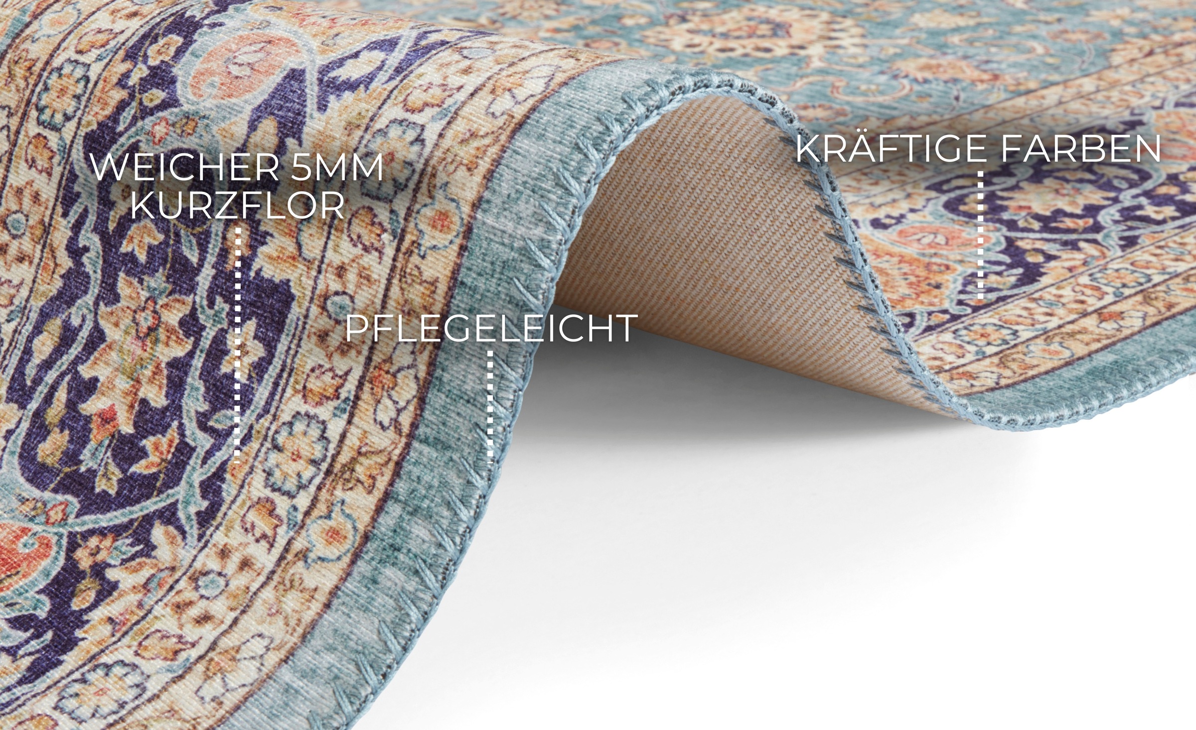 ELLE DECORATION Teppich »Keshan Maschad«, rechteckig, 5 mm Höhe, Orientalis günstig online kaufen