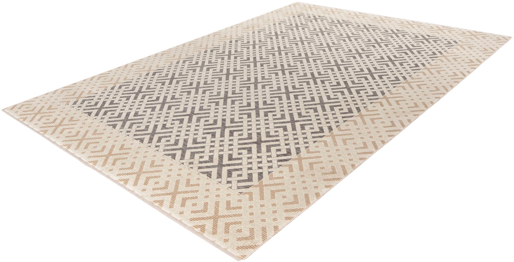 Obsession Teppich »My Manaos 826«, rechteckig, modernes geometrisches Muster, 3D-Design, mit Fransen, Wohnzimmer