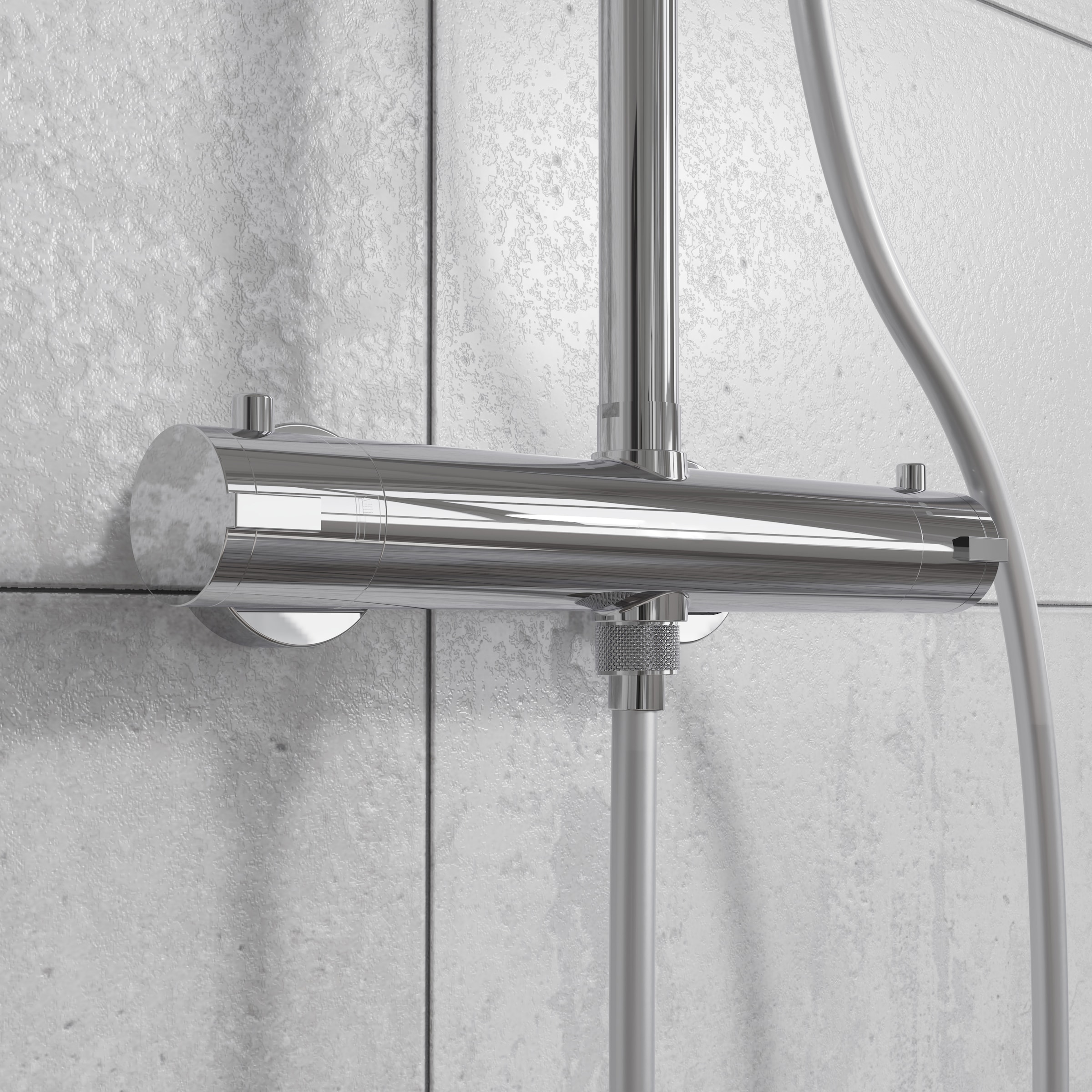 welltime Brausegarnitur »Porto« Duschsystem inkl. Thermostat mit Sicherheitssperre bei 38 °C., 