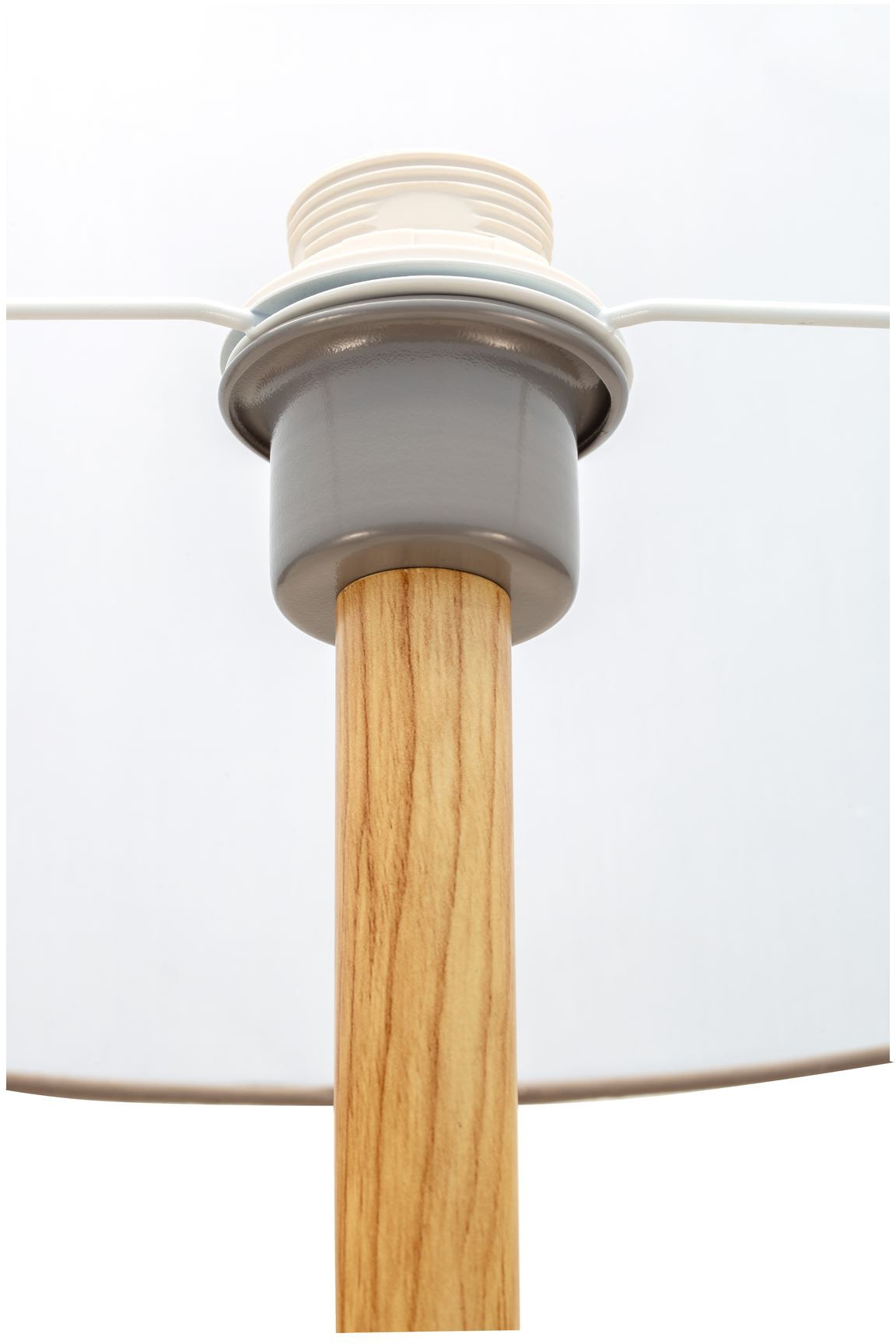 Stehlampe Holzoptik, bestellen Purity«, Stoff/Metall Pauleen E27, auf »Grand Grau/ Raten 230V, flammig-flammig, max. 20W 11