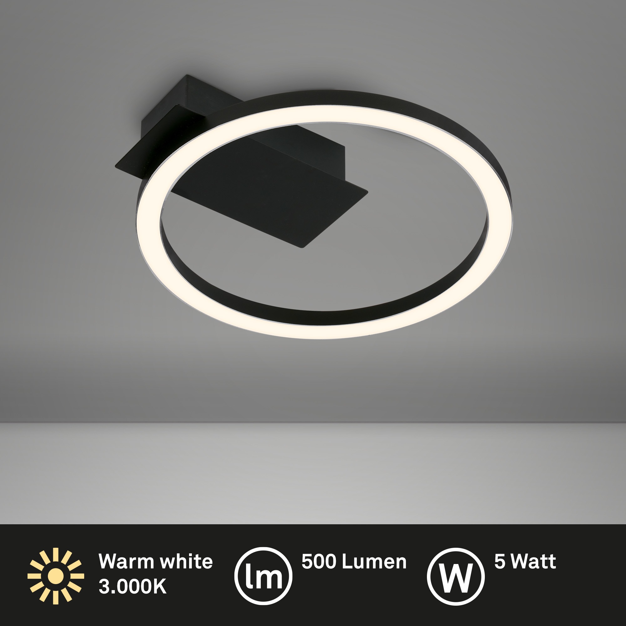Briloner Leuchten Deckenleuchte »Frame NICI«, 5 Watt LED fest verbaut, 3000 K, 500 Lm