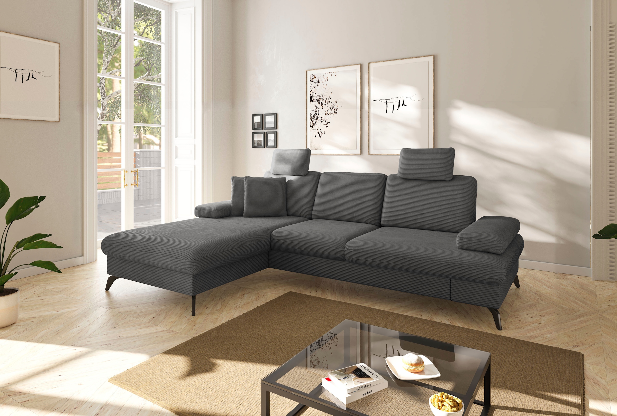 sit&more Ecksofa »Morris Jubi L-Form«, inkl. Armteilfunktion und 1 Zierkiss günstig online kaufen