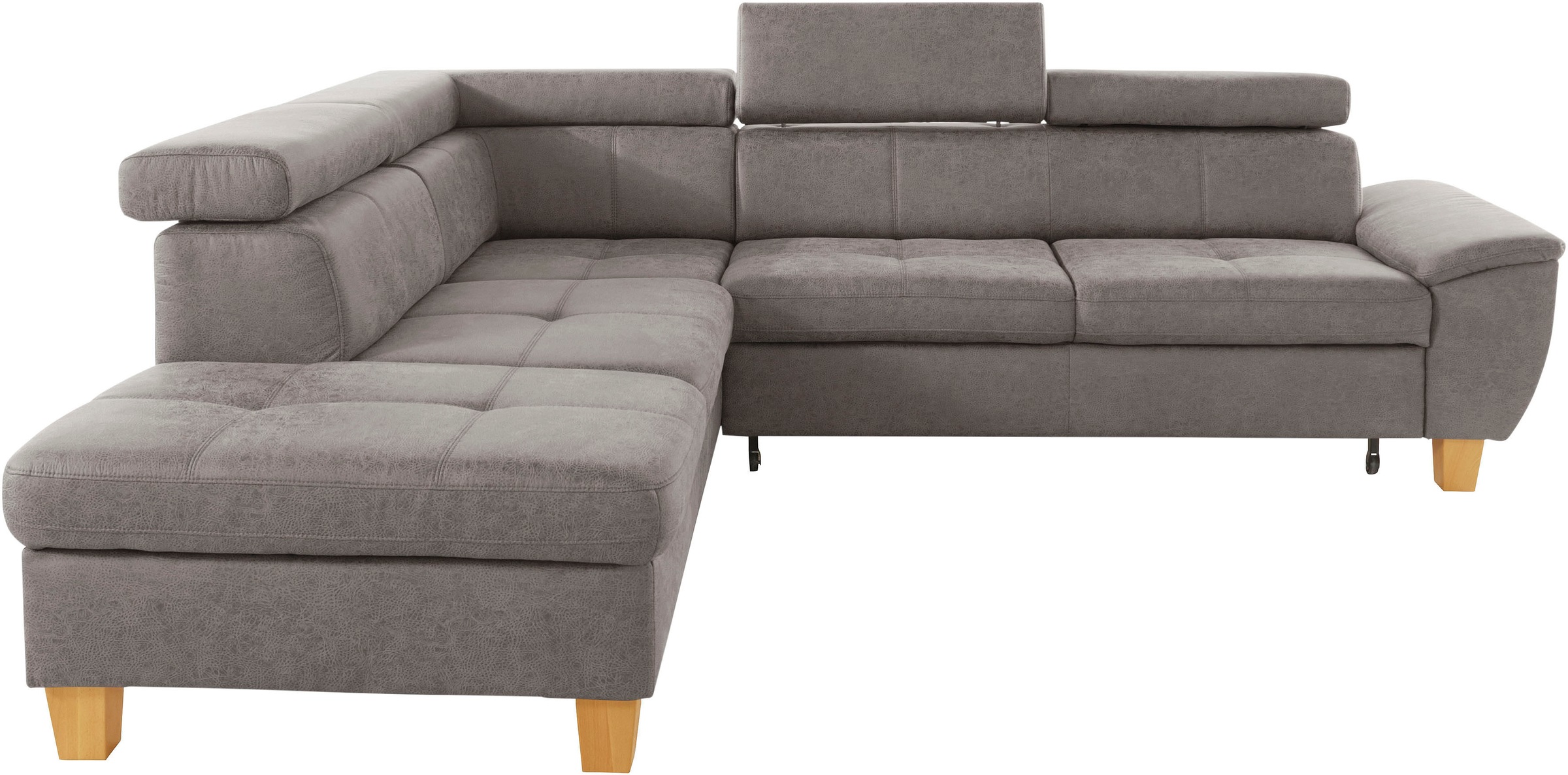 exxpo - sofa fashion Ecksofa »Enya, aufwendige Detailverarbeitung, hoher Sitzkomfort, bequem, L-Form«, mit Kopfteilverstellung, wahlweise Bettfunktion u. Bettkasten