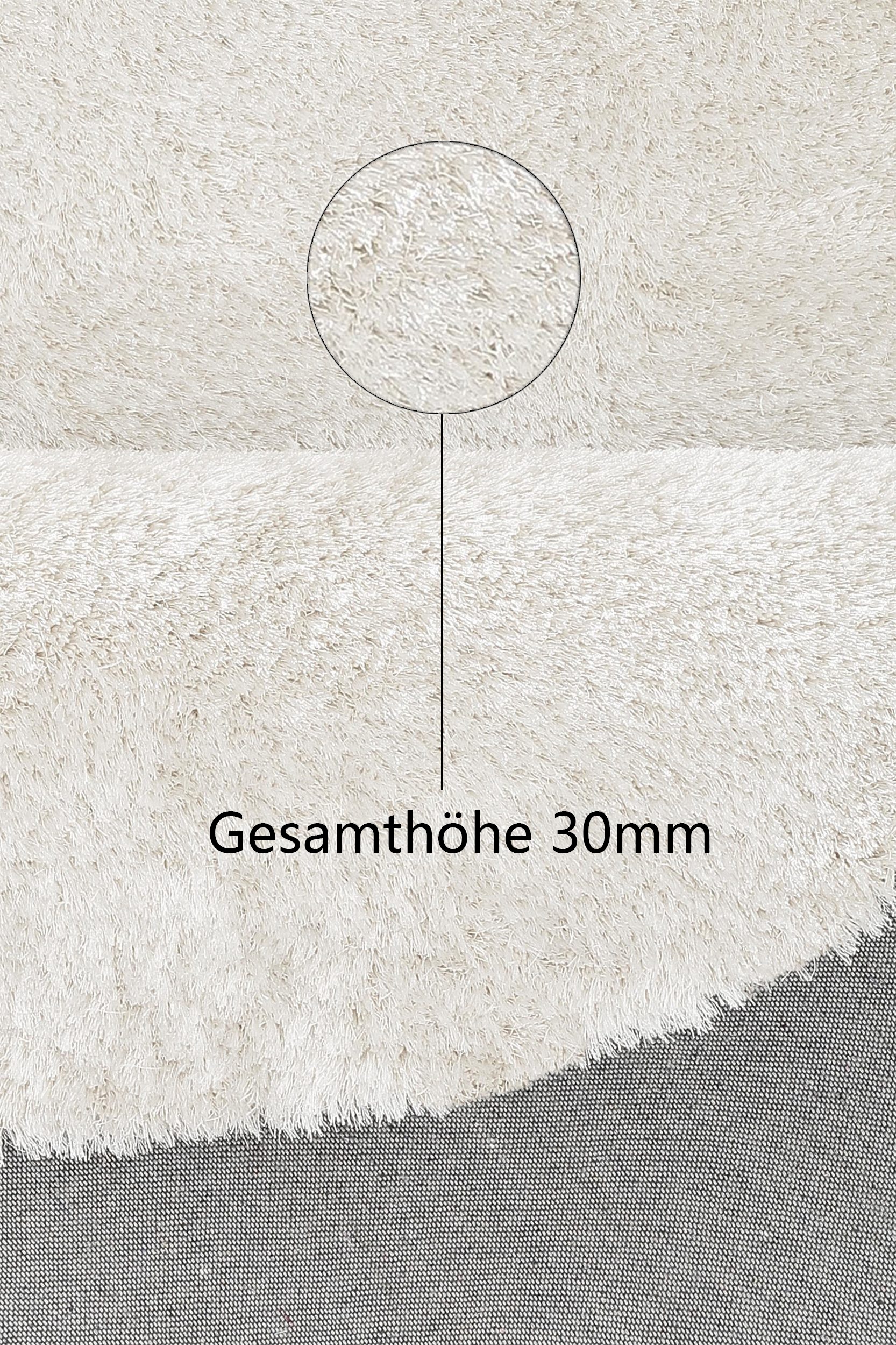 Bruno Banani Hochflor-Teppich »Dana Teppich, Kundenliebling«, rund, 30 mm Höhe, unifarben, Mikrofaser Teppiche, Wohnzimmer, Schlafzimmer, Esszimmer