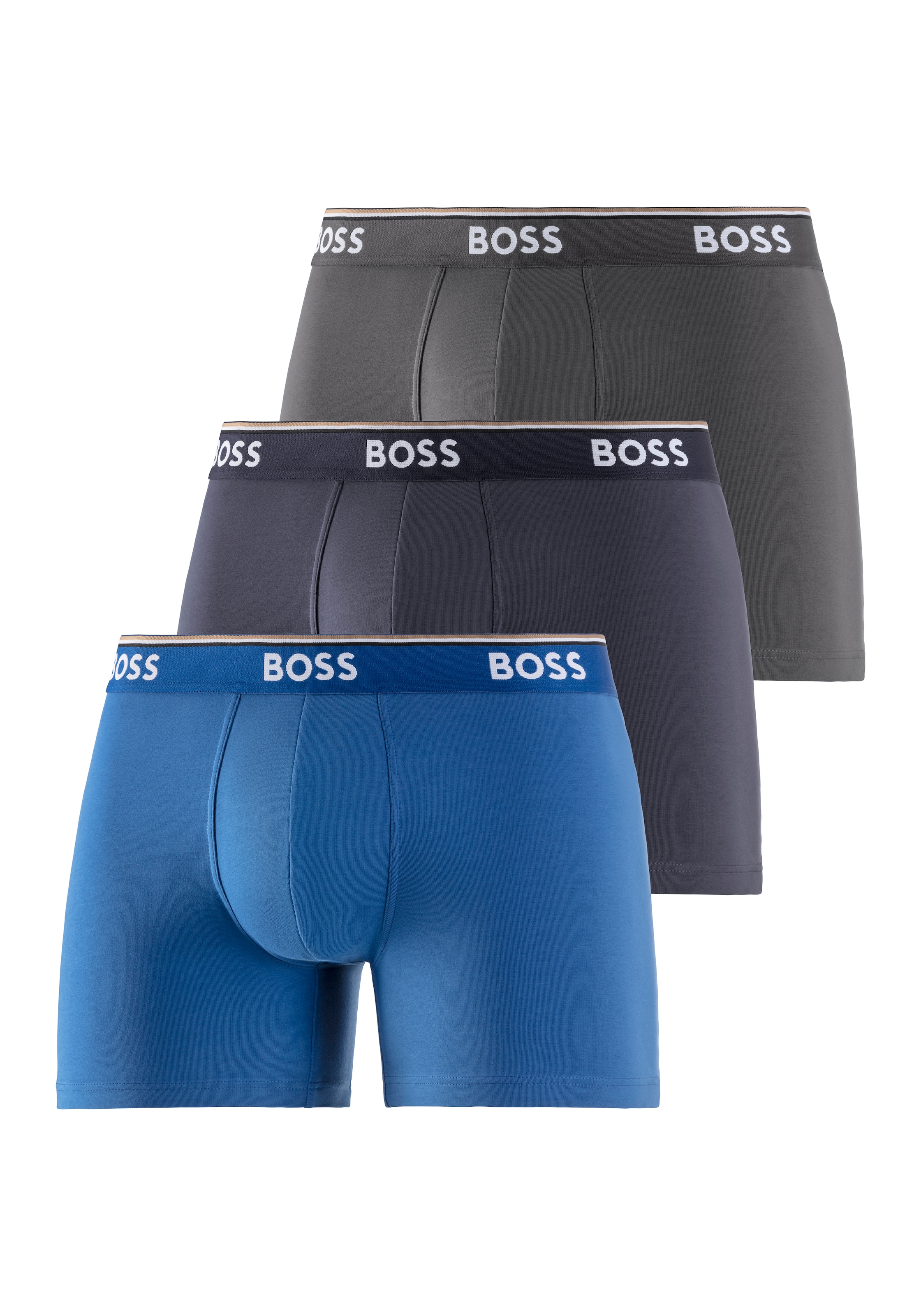 BOSS Langer Boxer »Brief 3 PACK« mit farblich passendem Webbund günstig online kaufen