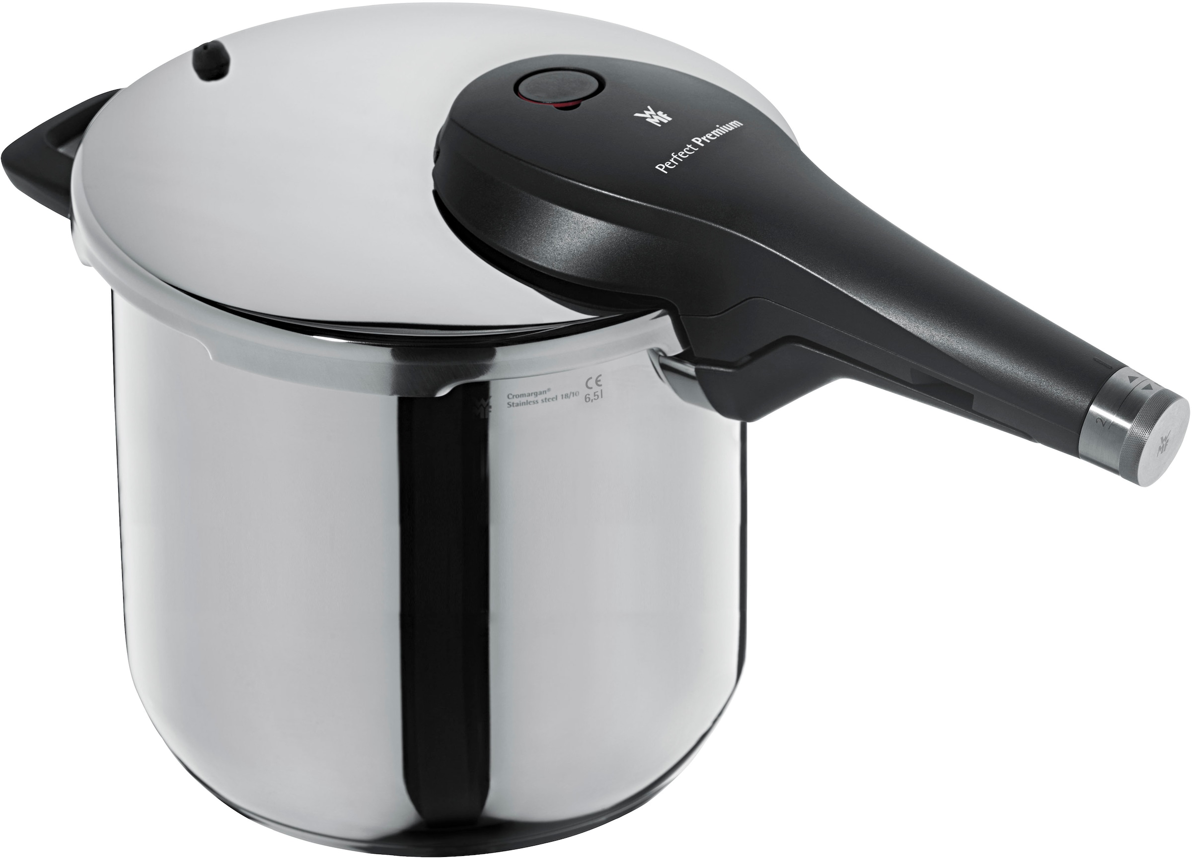 WMF Schnellkochtopf »Perfect Premium, 6,5 Liter Dampfkochtopf«, Edelstahl, All-in-One-Bedienknopf, Kochanzeige, Sicherheitssystem