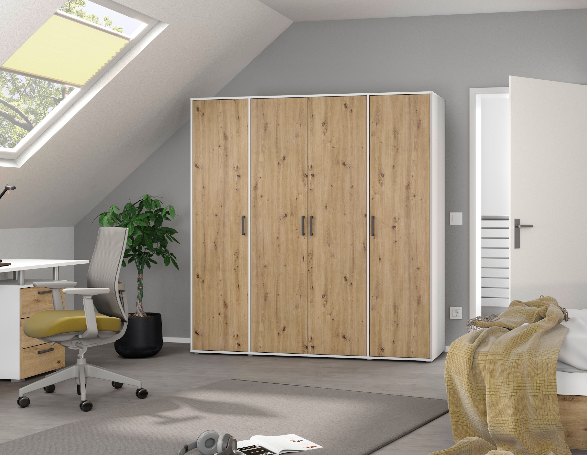 rauch Kleiderschrank »VOYAGER Otto´s Choice Garderobe Wäscheschrank TOPSELLER Schlafzimmer«, (in 3 verschiedenen Ausstattungen BASIC/CLASSIC/PREMIUM), Schrank mit modernen Griffen in viel Stauraum MADE IN GERMANY
