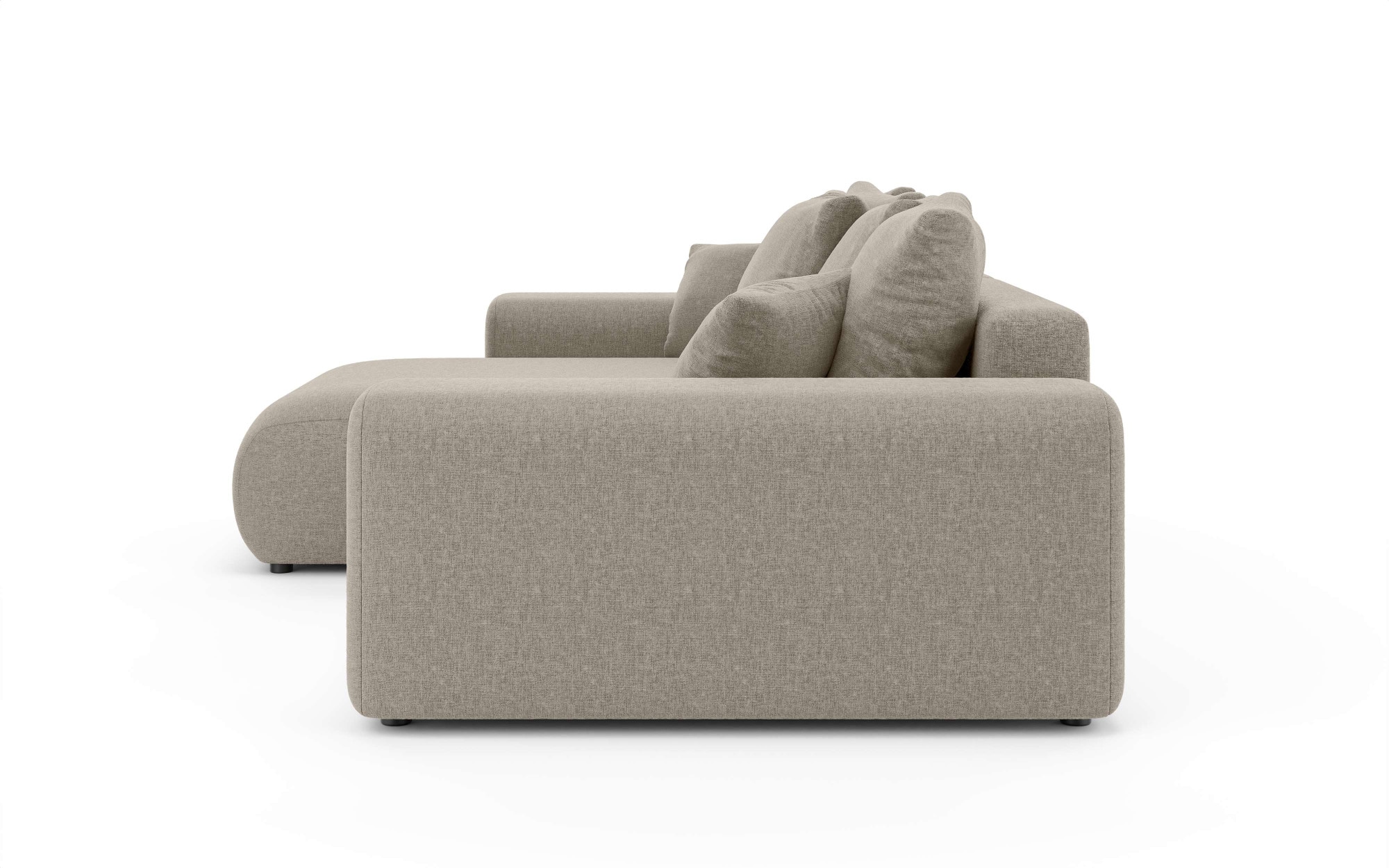 Home affaire Ecksofa »LAKESIDE mit Bettfunktion und Bettkasten, B/T/H 257/166/84 cm«, L-Form, Recamiere beidseitig montierbar, Wellenunterfederung