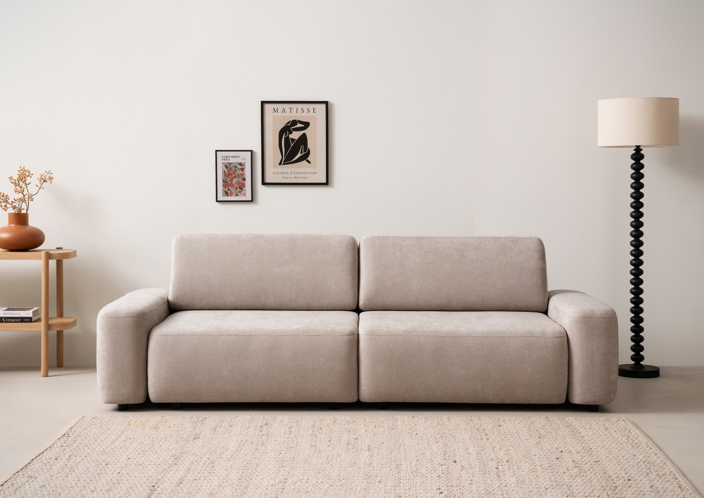 Home affaire 3-Sitzer »TORGE (257cm), Sofa,Schlafsofa in Cord, Samtvelours, günstig online kaufen