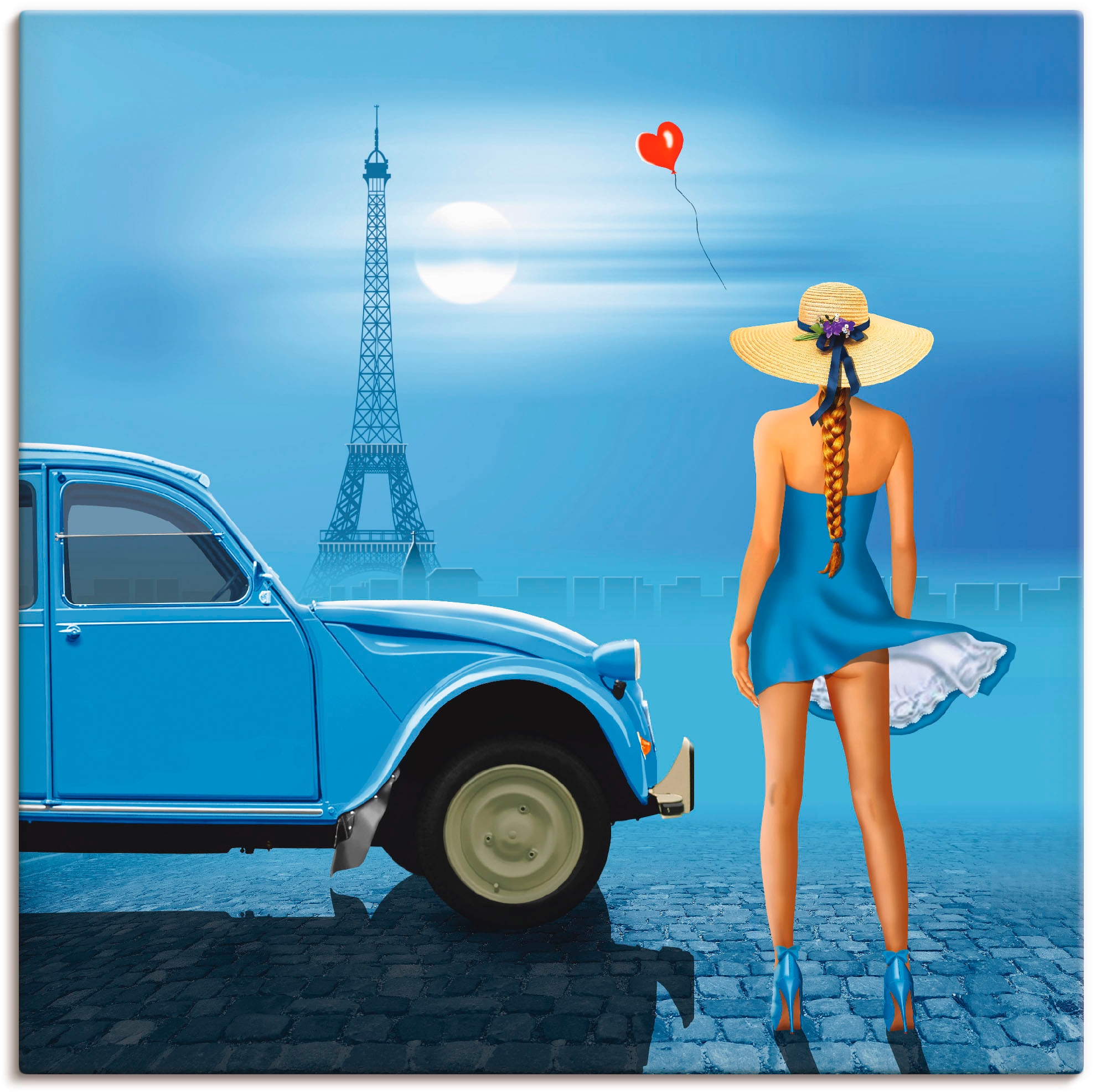 Artland Wandaufkleber kaufen (1 St.), oder in »Französisch versch. Frau, Blau«, als Alubild, Leinwandbild, Größen Poster Wandbild online