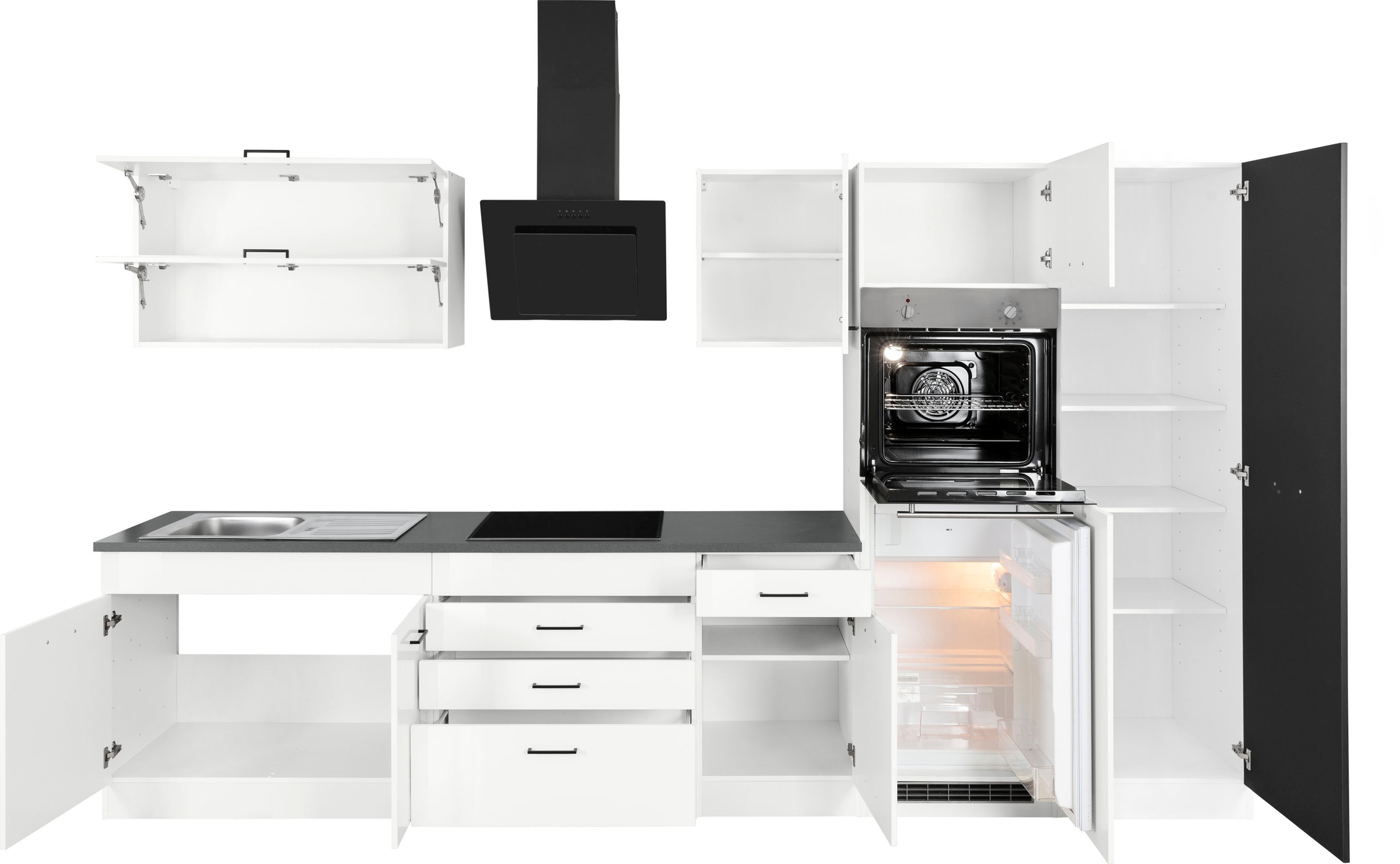KOCHSTATION Küchenzeile »KS-Trier«, mit E-Geräten, Breite 340 cm