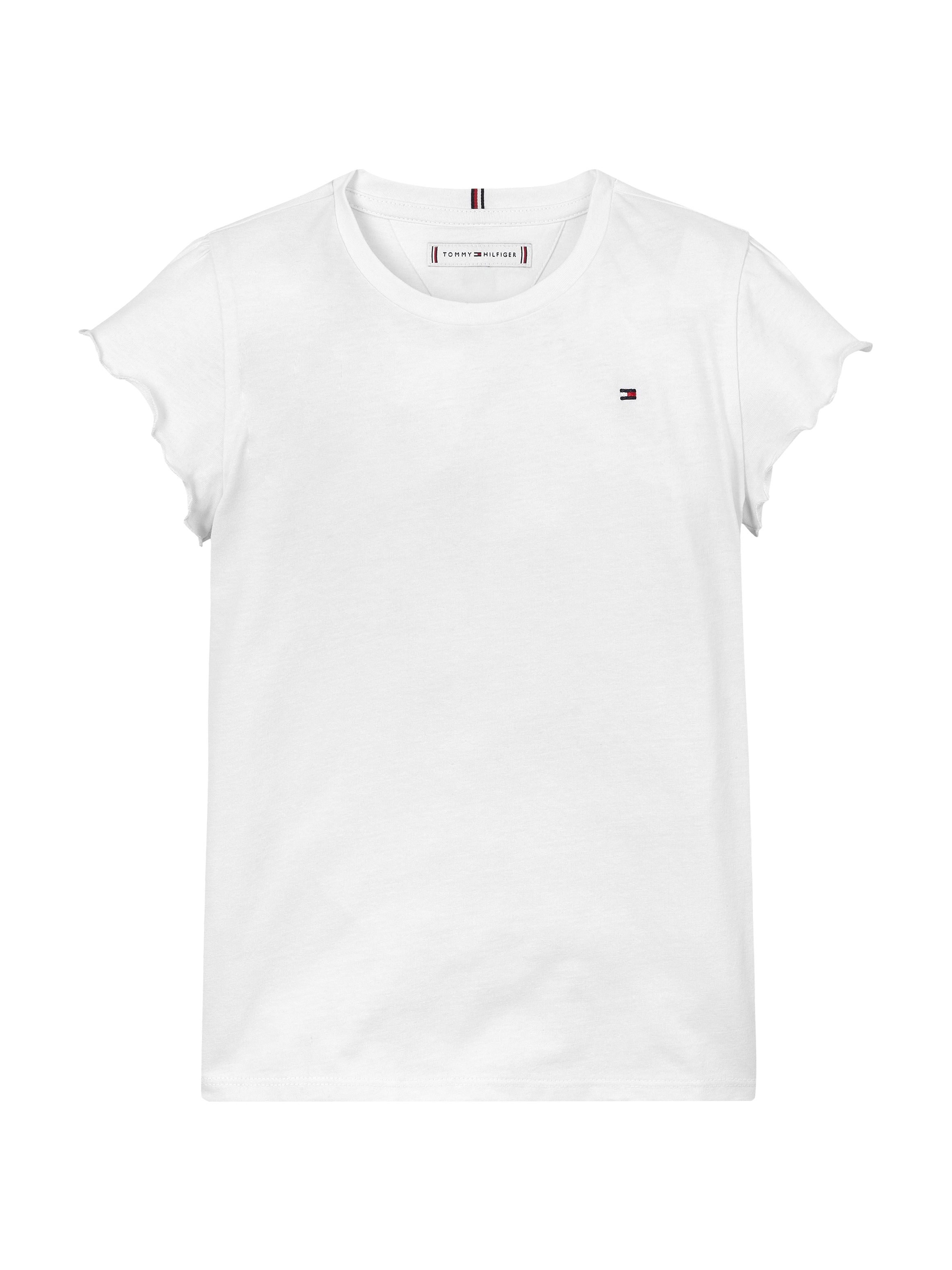 Tommy Hilfiger T-Shirt »ESSENTIAL RUFFLE SLEEVE TOP«, mit gewelltem Ärmelabschluss