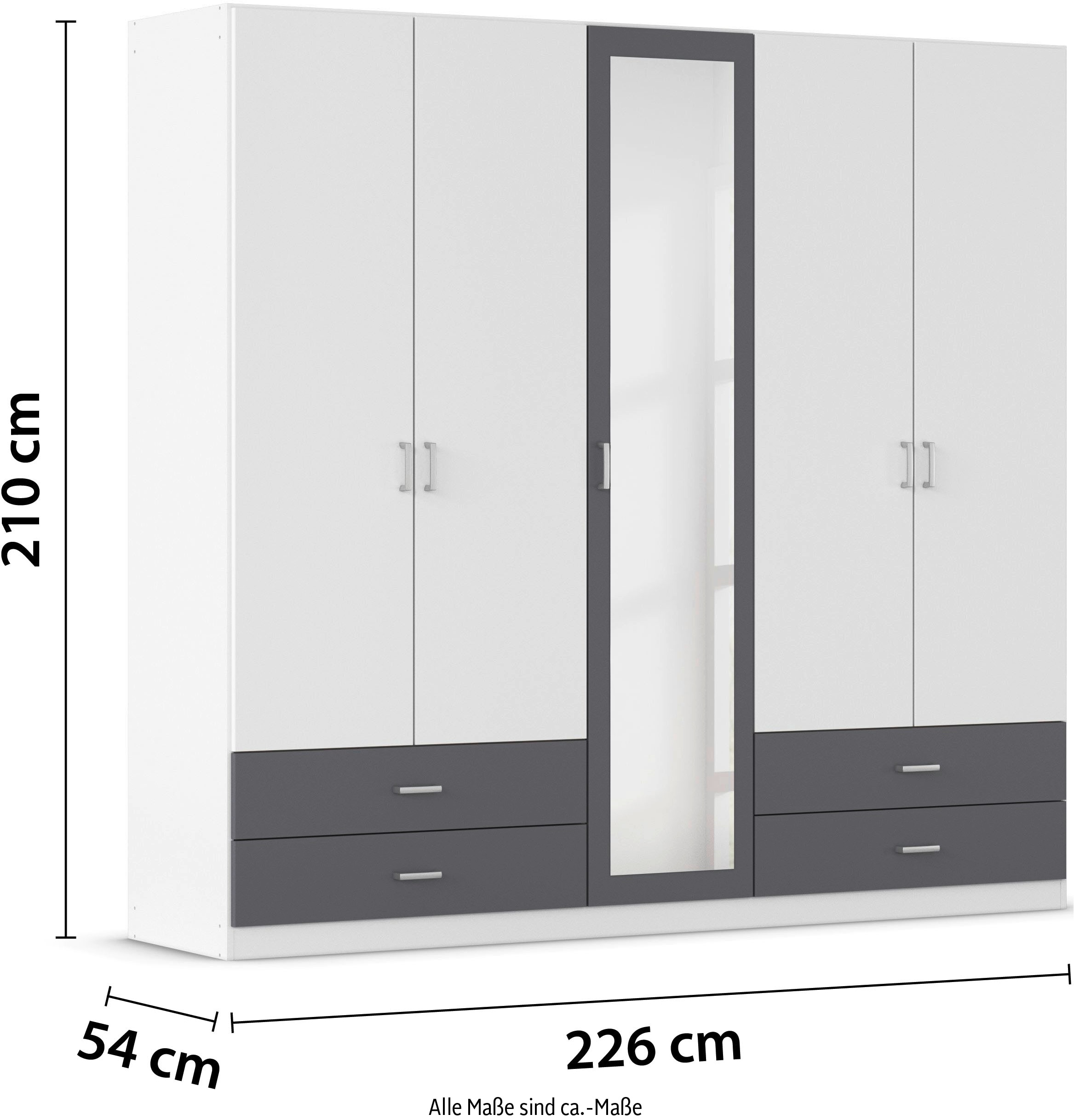 rauch Drehtürenschrank »Borbona«, Kleiderschrank Schrank Garderobe Wäscheschrank BORBONA in 2 Breiten
