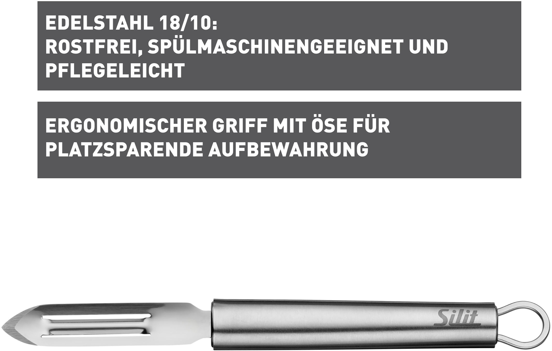 Silit Schälmesser »Classic Line« Gemüseschäler 19 cm, Edelstahl, präzise, Kartoffelaugenentferner