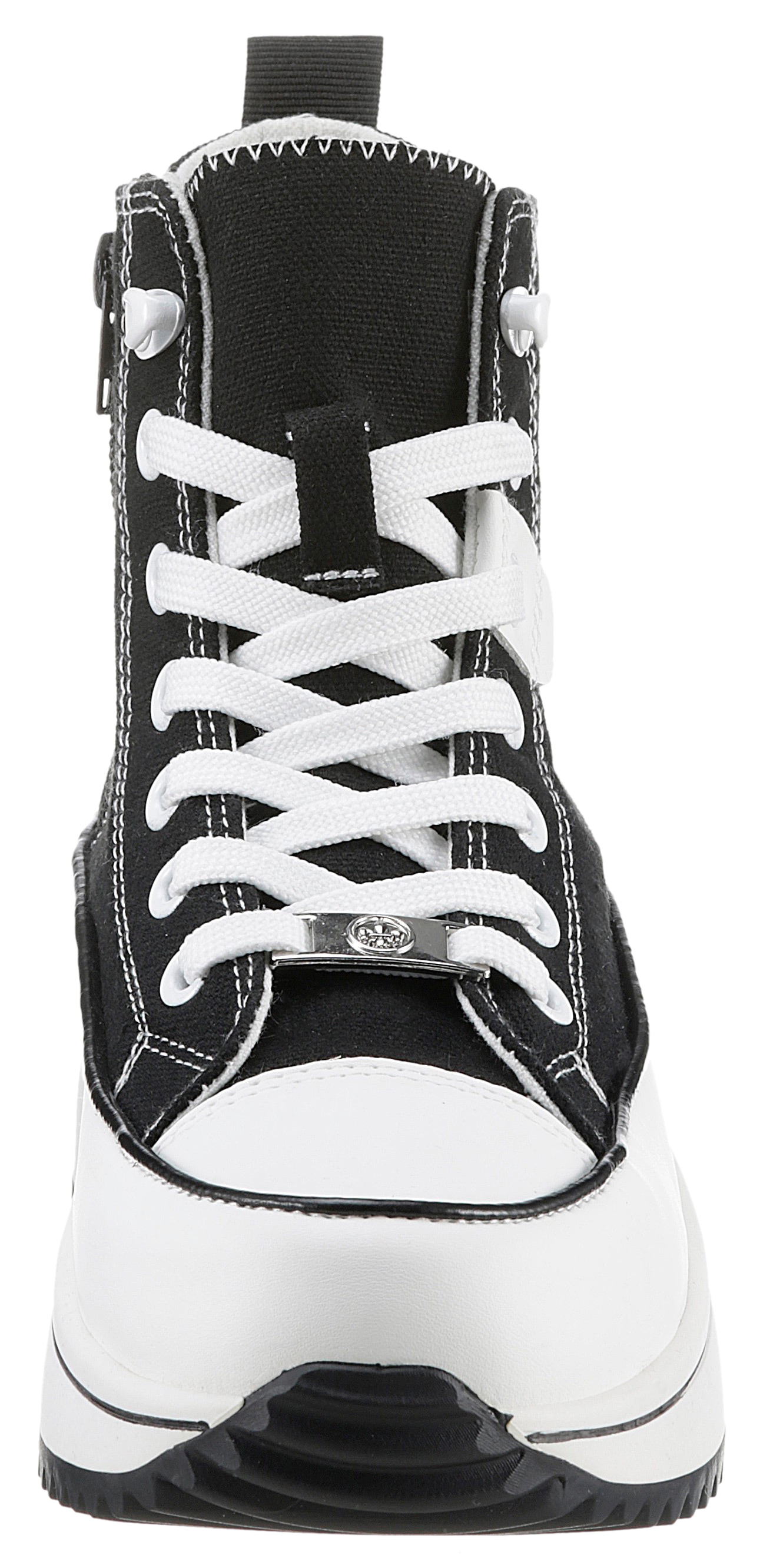 Rieker Sneaker, Plateau, High Top-Sneaker, Schnürschuh in veganer Verarbeitung