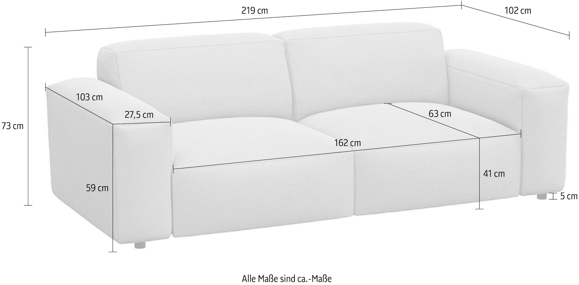 FLEXLUX 2,5-Sitzer »Lucera Sofa, super bequem durch hochwertigen Sitzaufbau mit Kaltschaum«, modern & anschmiegsam, Designsofa