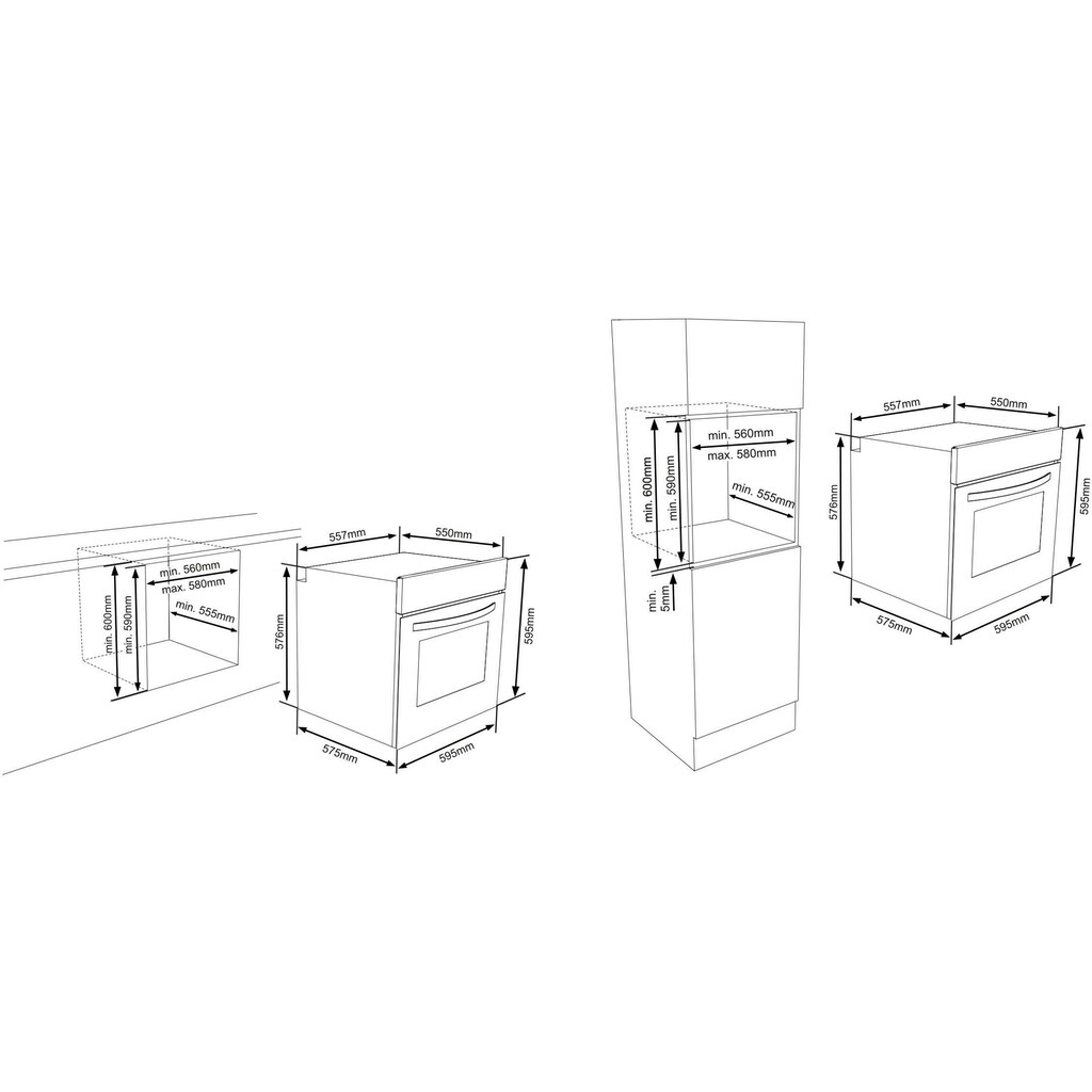 Sharp Pyrolyse Backofen »K-61V28BM1-EU«, K-61V28BM1-EU, Pyrolyse-Selbstreinigung