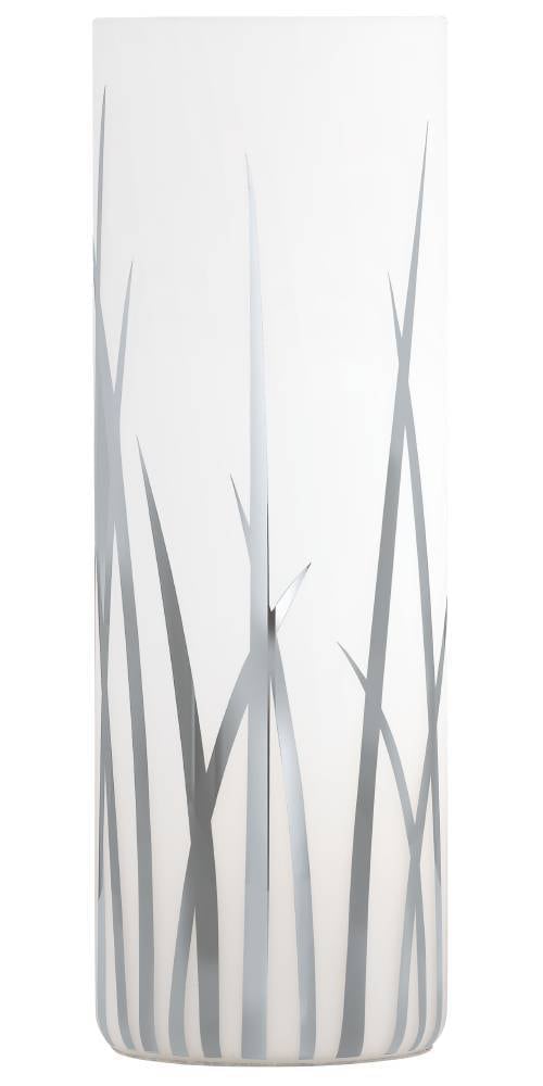 EGLO Tischleuchte »RIVATO Tischlampe, Nachttischlampe, Glas mit Dekor, weiß, chrom, E27«, 1 flammig, Leuchtmittel E27 | Leuchtmittel wechselbar-ohne Leuchtmittel, Gräser-Dekor, elegant, modern, Wohnzimmer, Schlafzimmer, 26x9cm