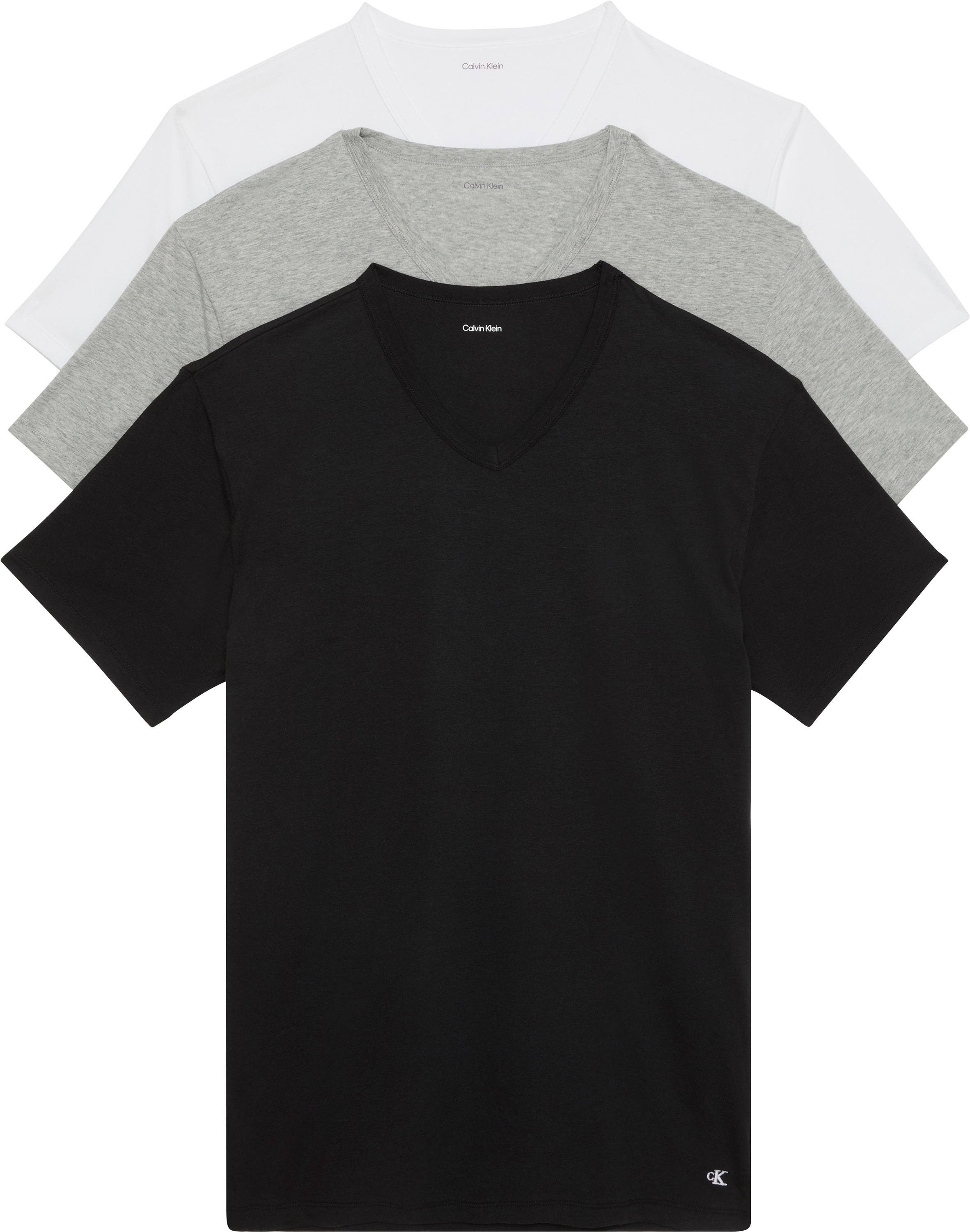 Calvin Klein Underwear T-Shirt »S/S V NECK 3PK«, (Packung, 3 tlg., 3er-Pack), mit Logo am Saum