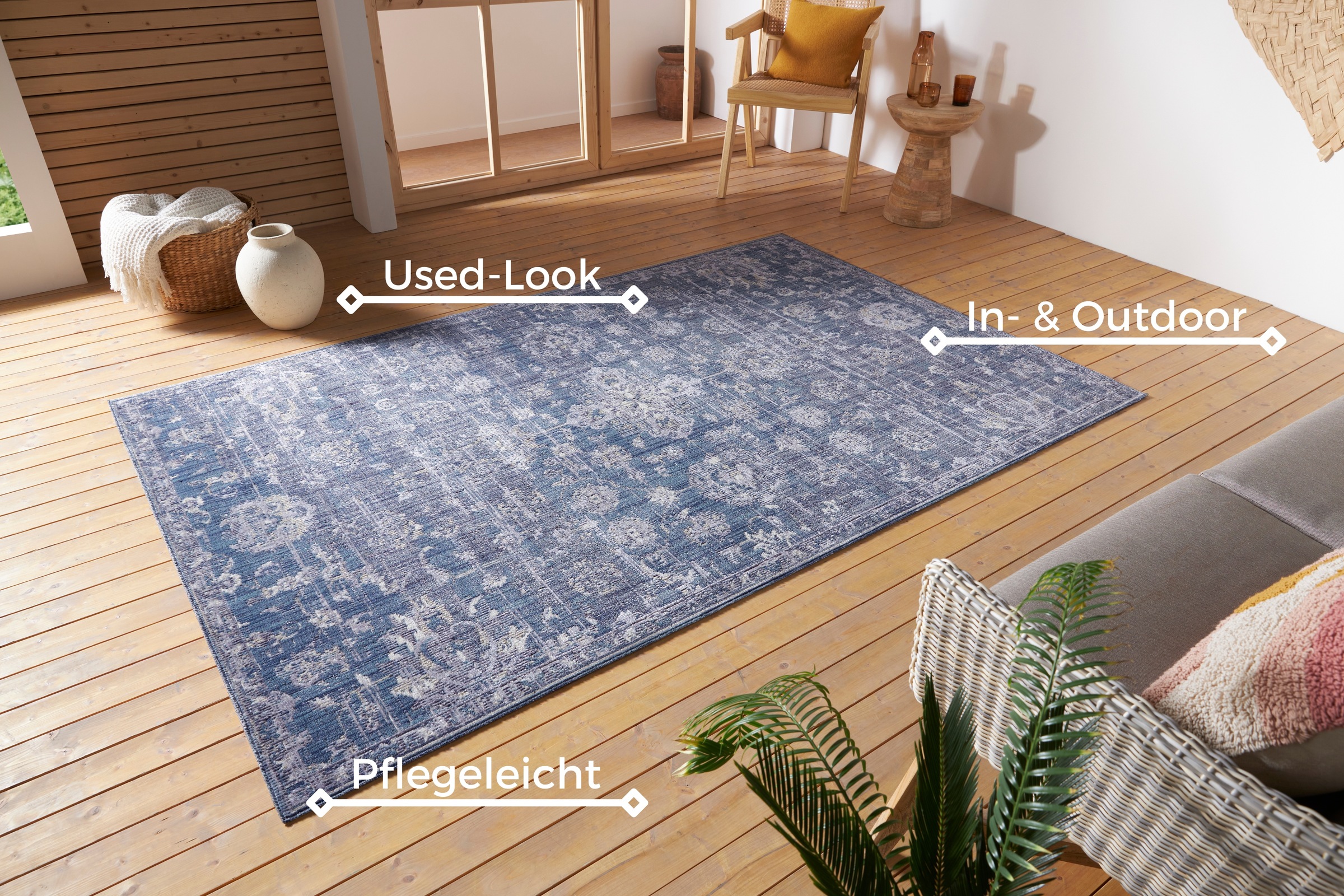 NORTHRUGS Teppich »Alexandria«, rechteckig, 3 mm Höhe, In-& Outdoor, Läufer günstig online kaufen