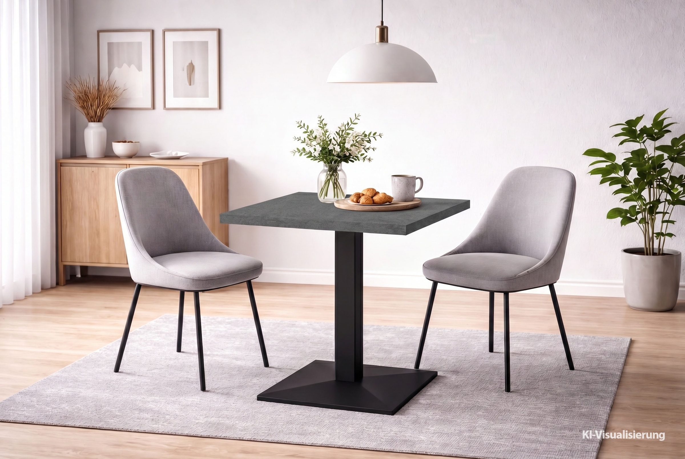 Mäusbacher »Big Bistro Metall« Quadrat-Säulengestell, eckige Platte BHT 70x75x70 cm